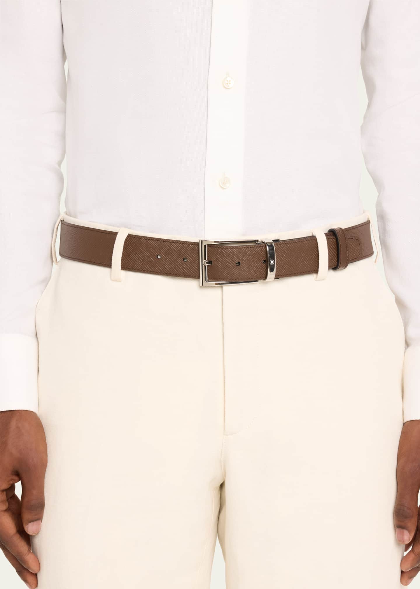 Montblanc Trapeze Reversible Saffiano Leather Belt Image 2 of 2