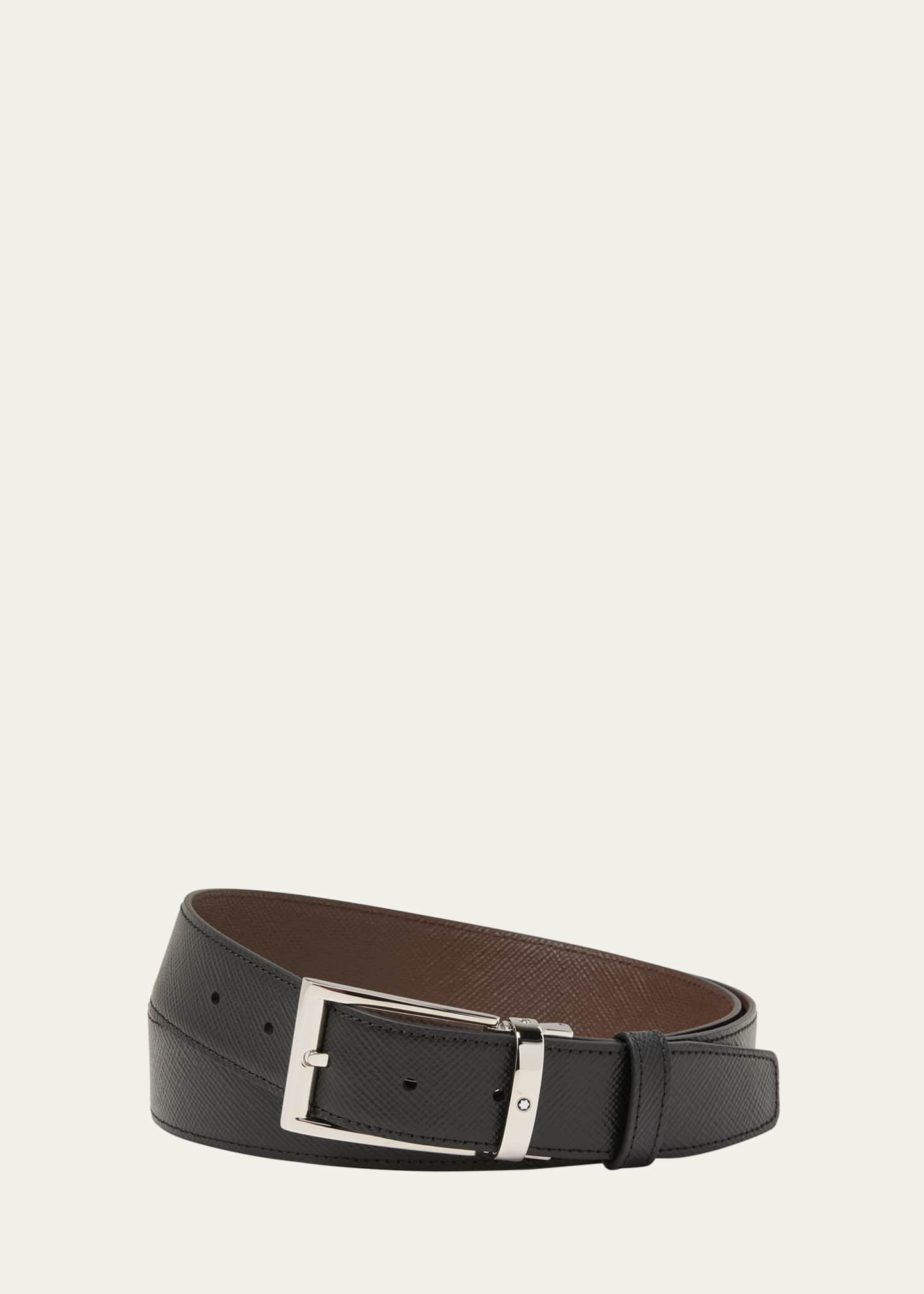 Montblanc Leather Reversible Belt - Black