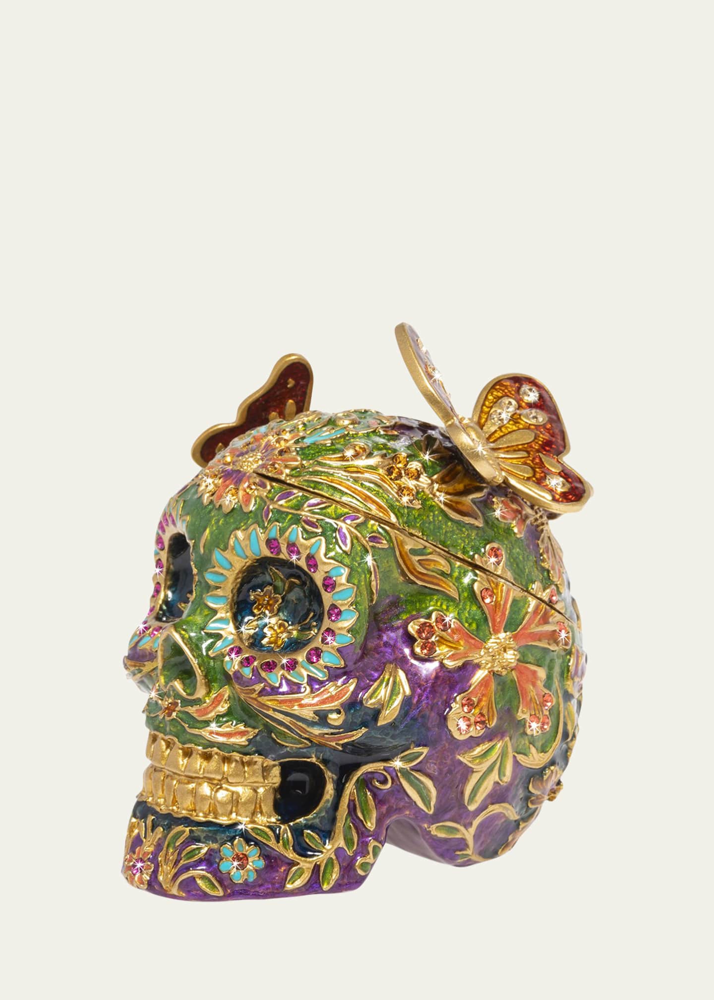 Jay Strongwater Skull with Butterflies Box Image 1 of 2