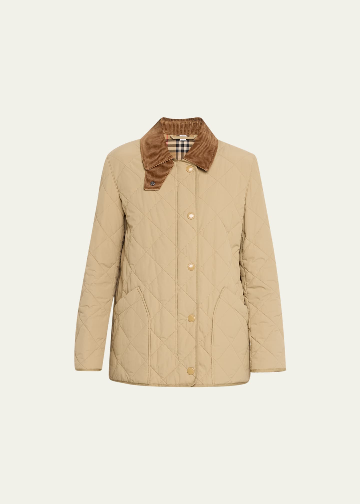 Burberry Cotswold Quilted Barn Jacket, Beige - Bergdorf Goodman