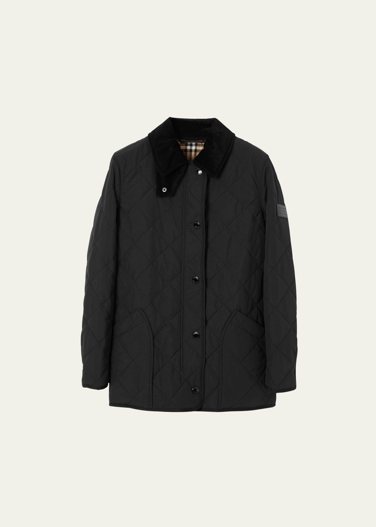 Burberry Cotswold Quilted Barn Jacket, Black - Bergdorf Goodman