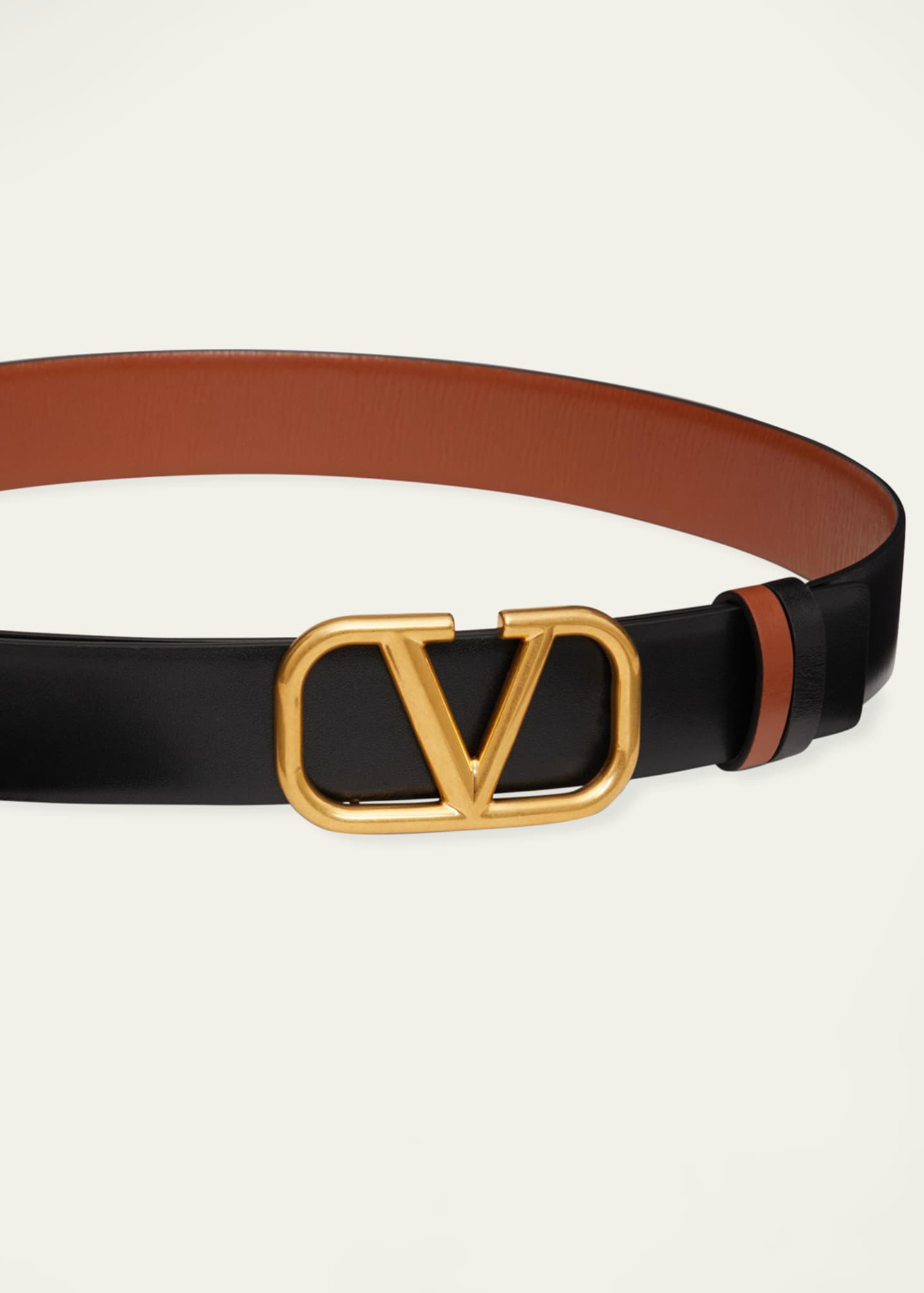Valentino Garavani VLogo Reversible Leather Belt, 30mm Image 3 of 5