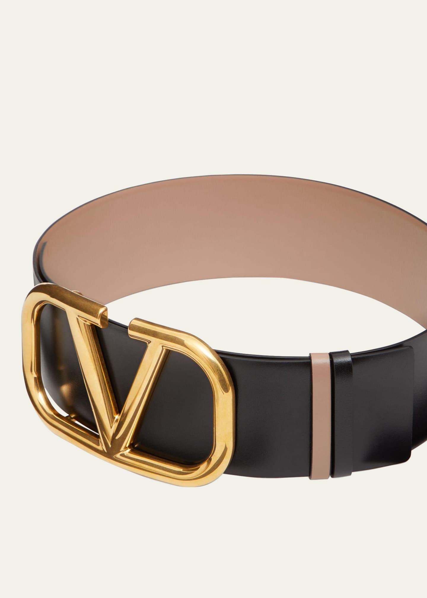 Valentino Garavani V-Logo 70mm Wide Box Leather Belt Valentino Garavani V-Logo 70mm Wide Box Leather Belt