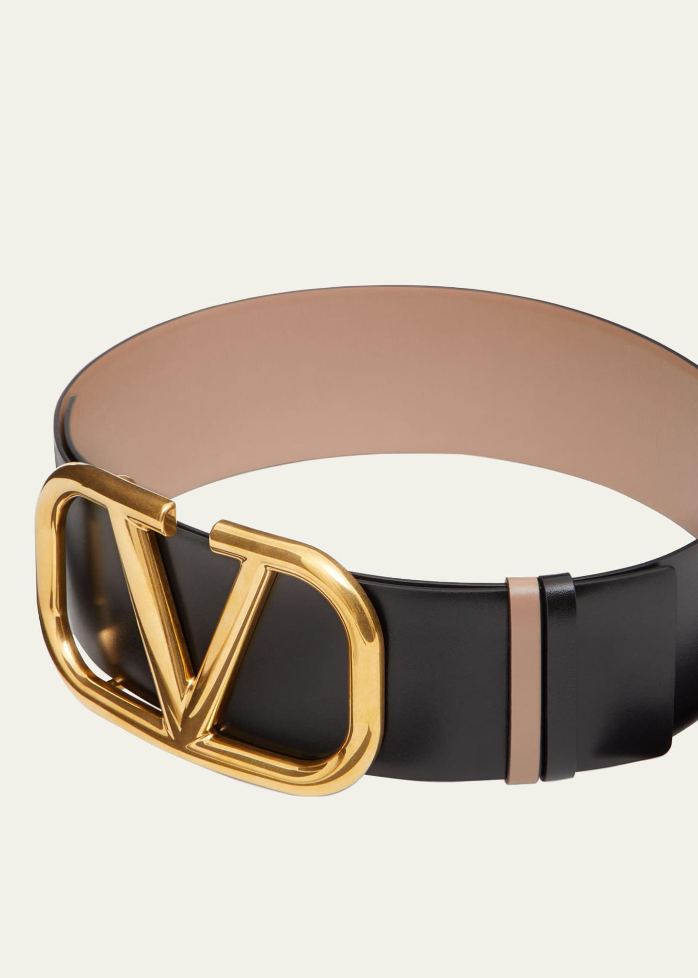 Valentino Garavani Vlogo Reversible Leather Belt