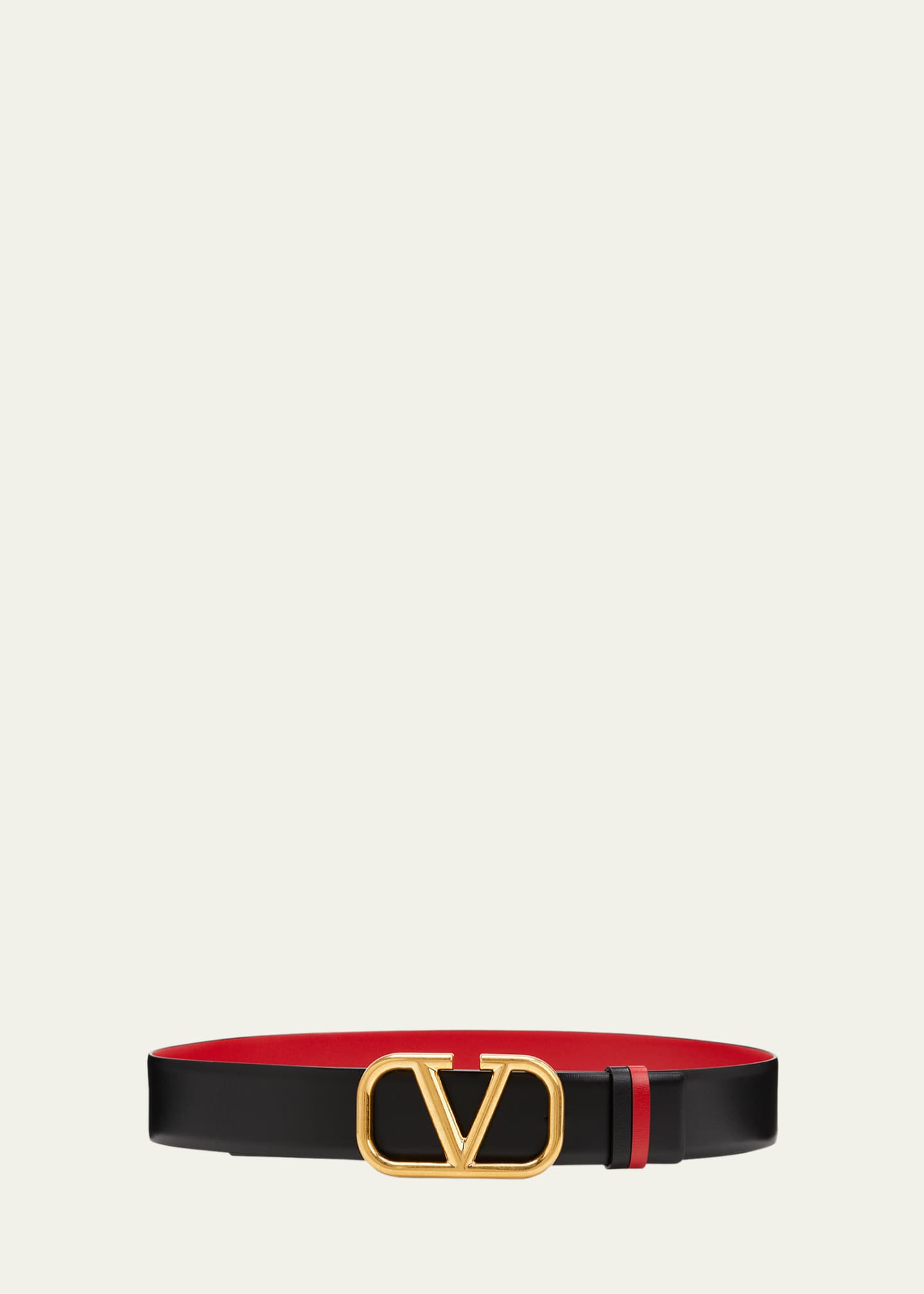 Valentino Garavani VLogo Leather Belt, 40mm Image 3 of 3