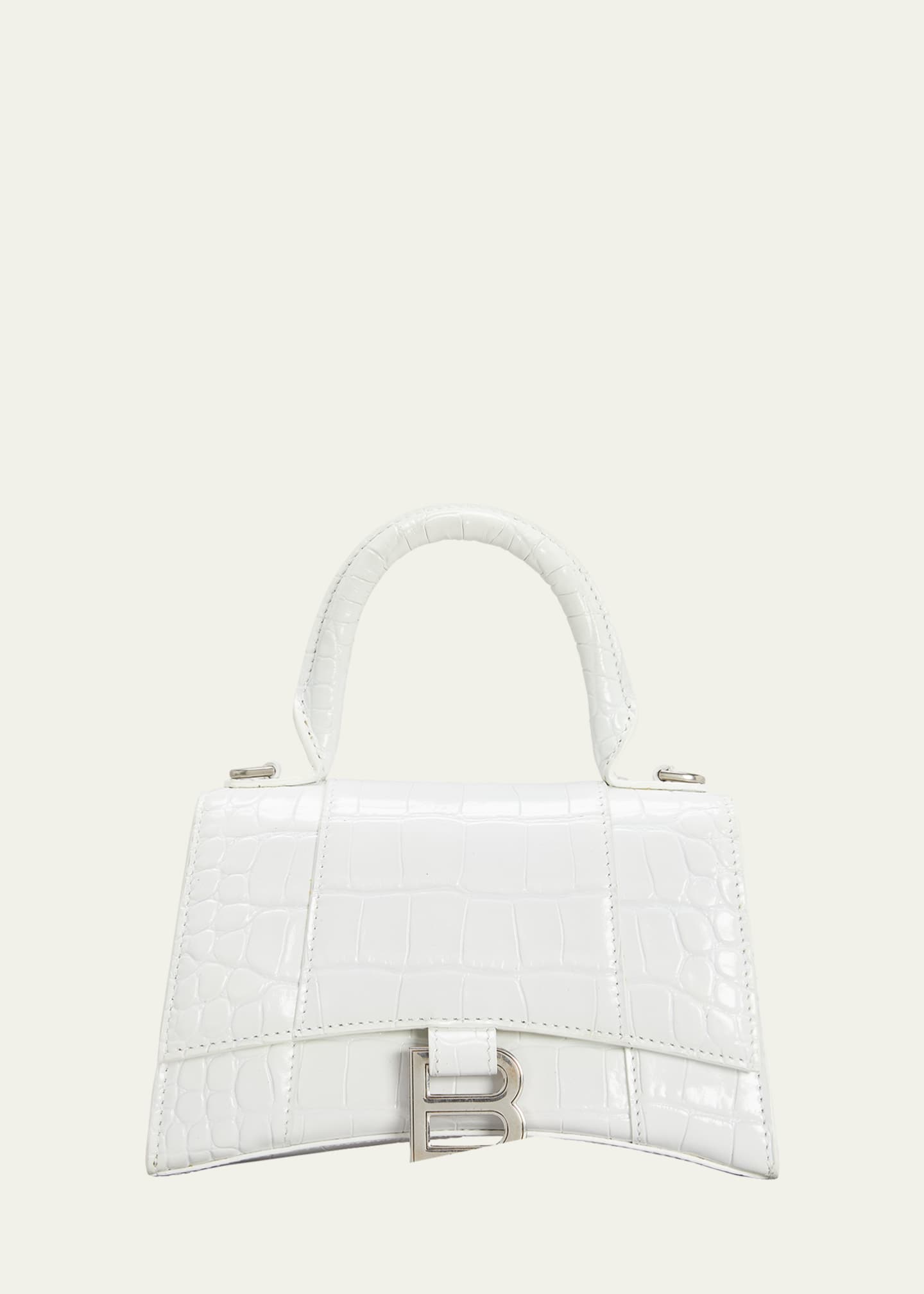 Balenciaga Hourglass XS Crocodile-Embossed Top-Handle Bag - Bergdorf ...