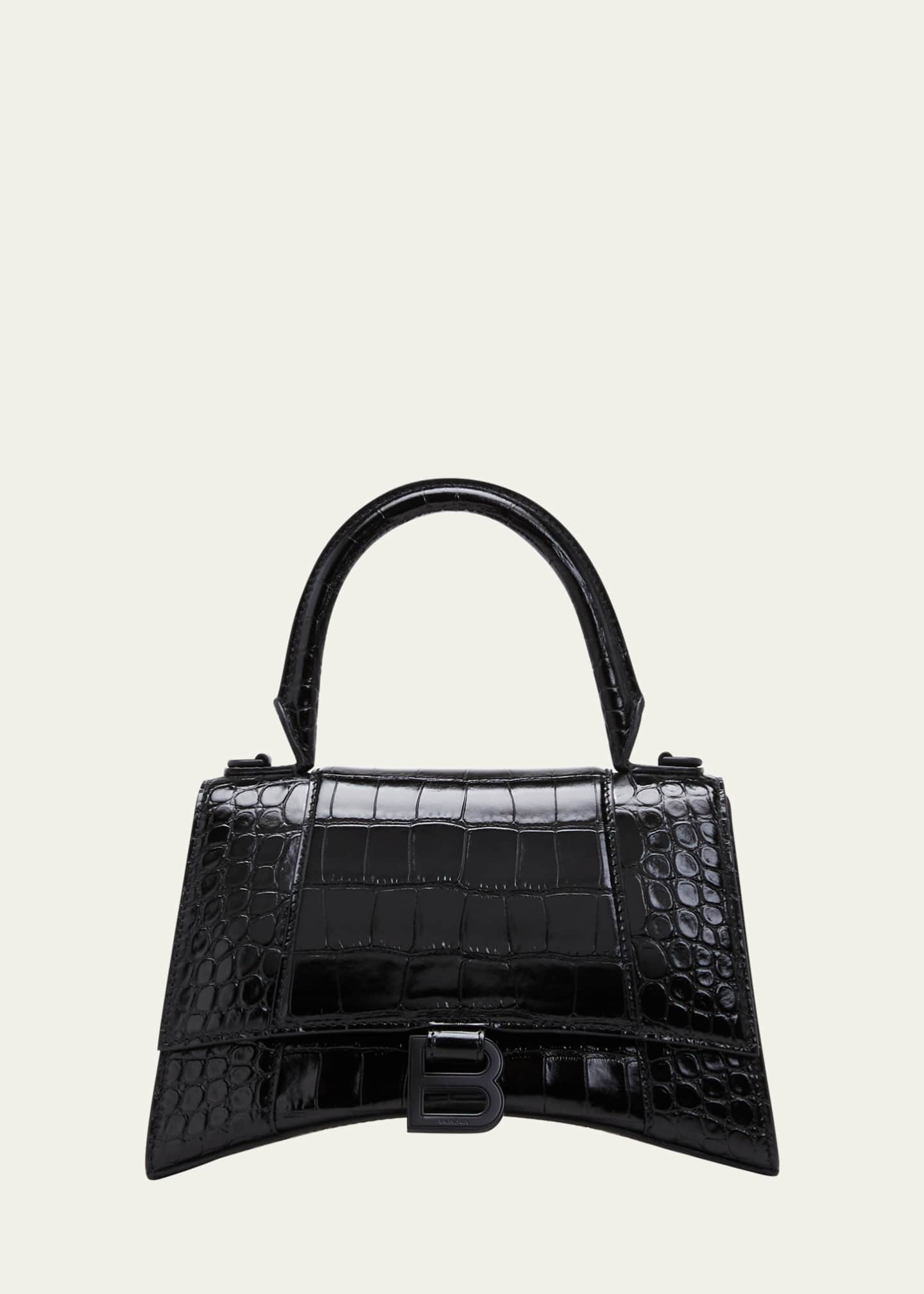 Balenciaga Hourglass Small Top Handle Bag Black