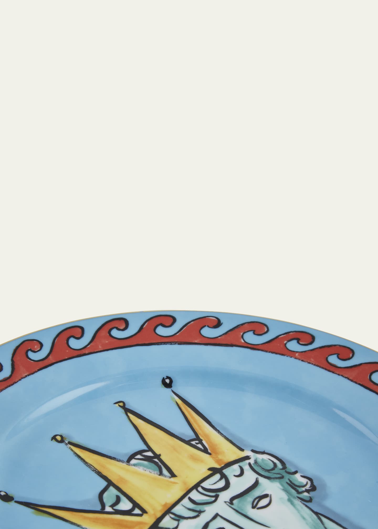 GINORI 1735 II Viaggio di Nettuno Blue Dinner Plate Image 2 of 2