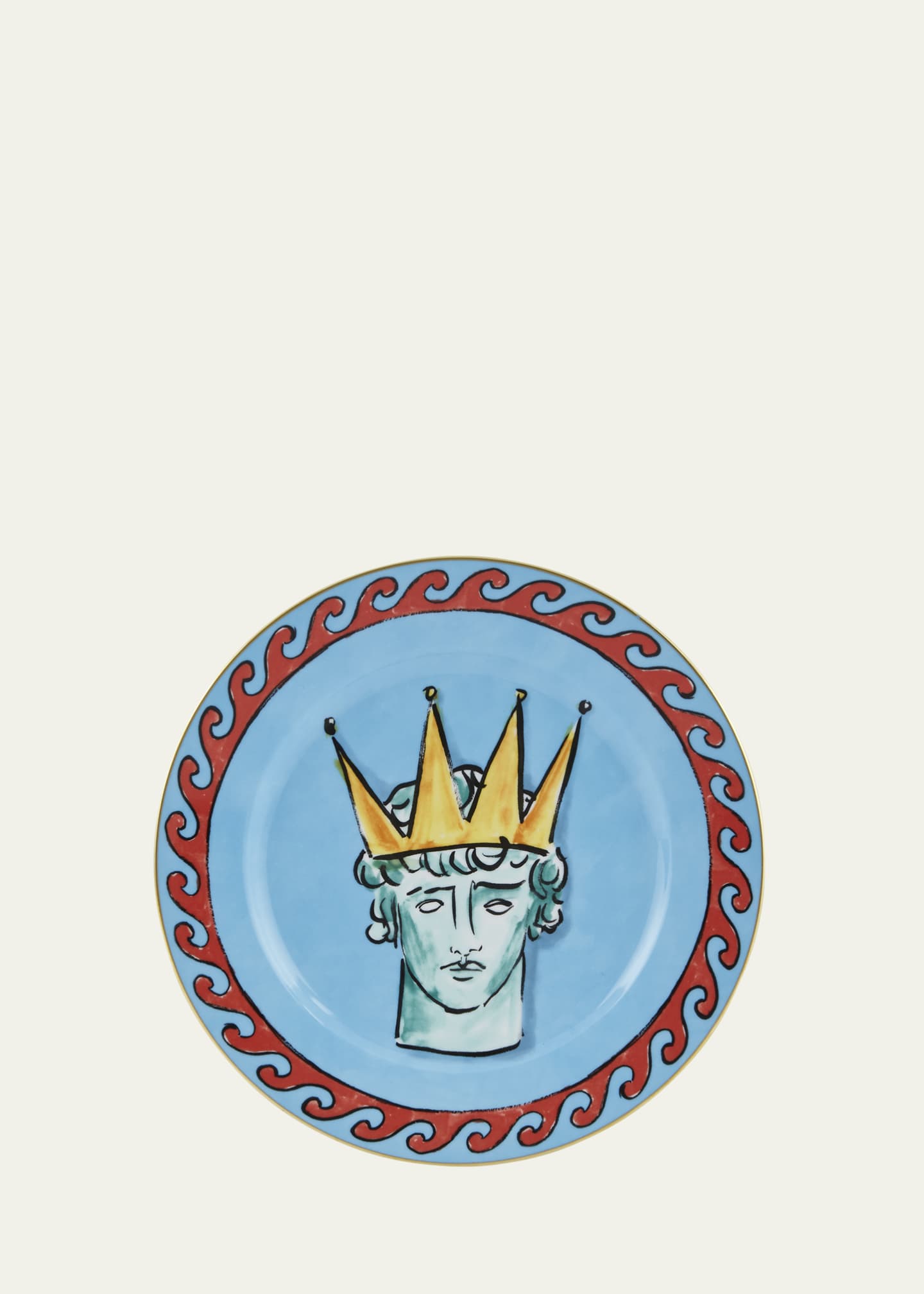 GINORI 1735 II Viaggio di Nettuno Blue Dinner Plate Image 1 of 2