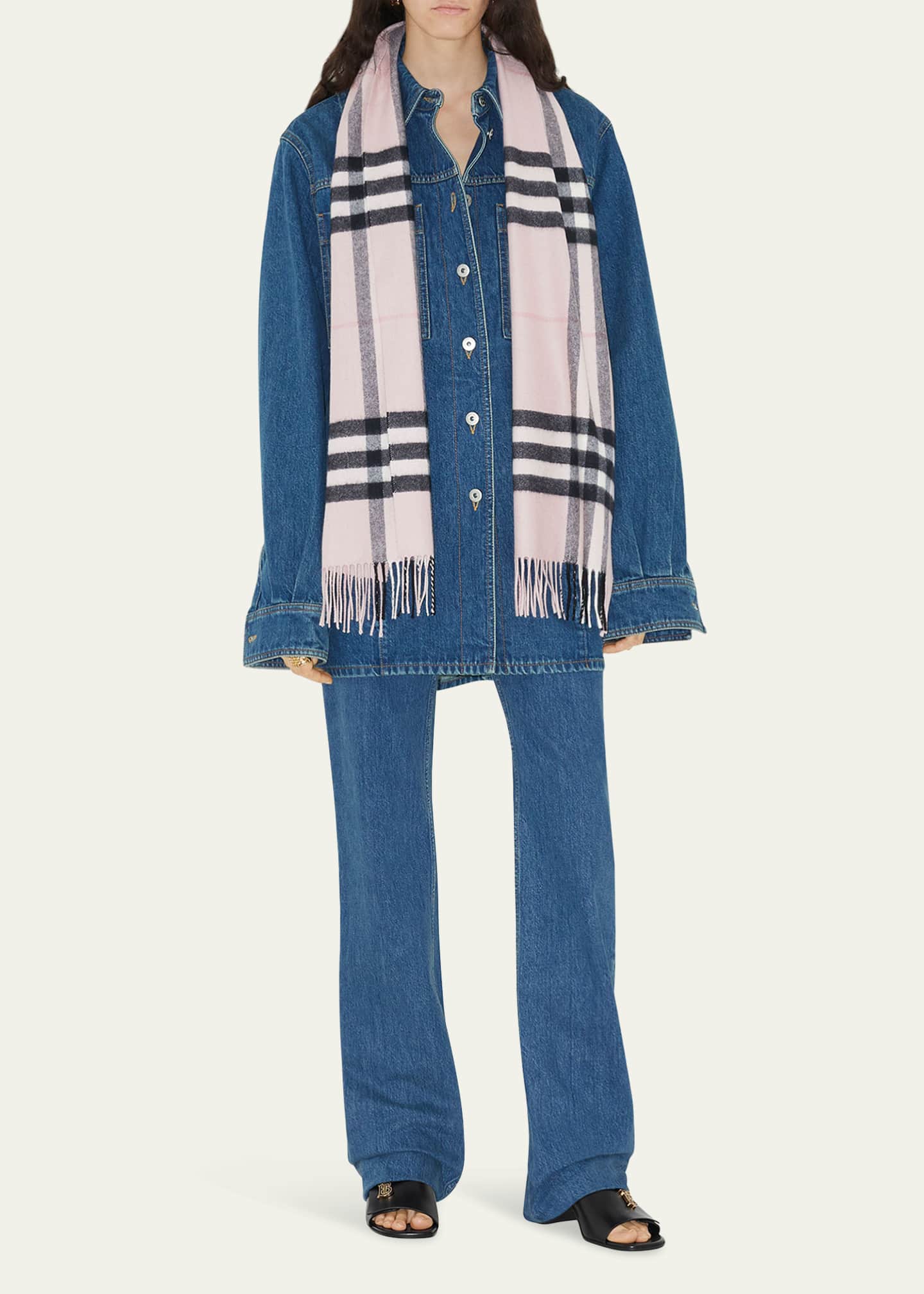 Burberry Giant Check Cashmere Scarf Image 2 of 3