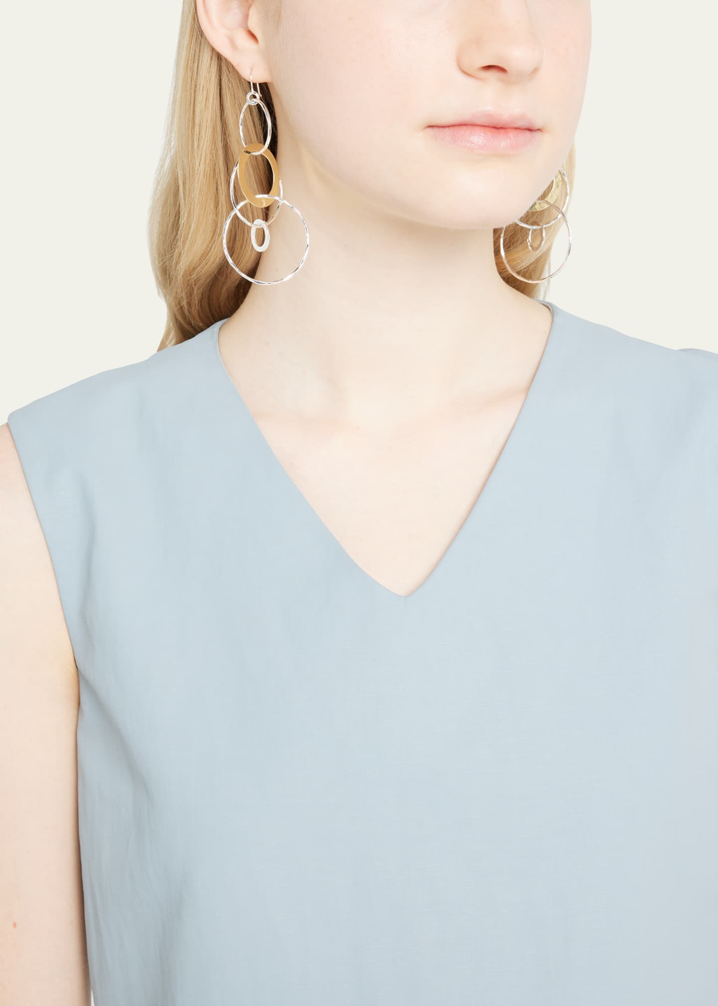 Ippolita Jumbo Hammered Jet Set Earrings in Chimera Image 2 of 4