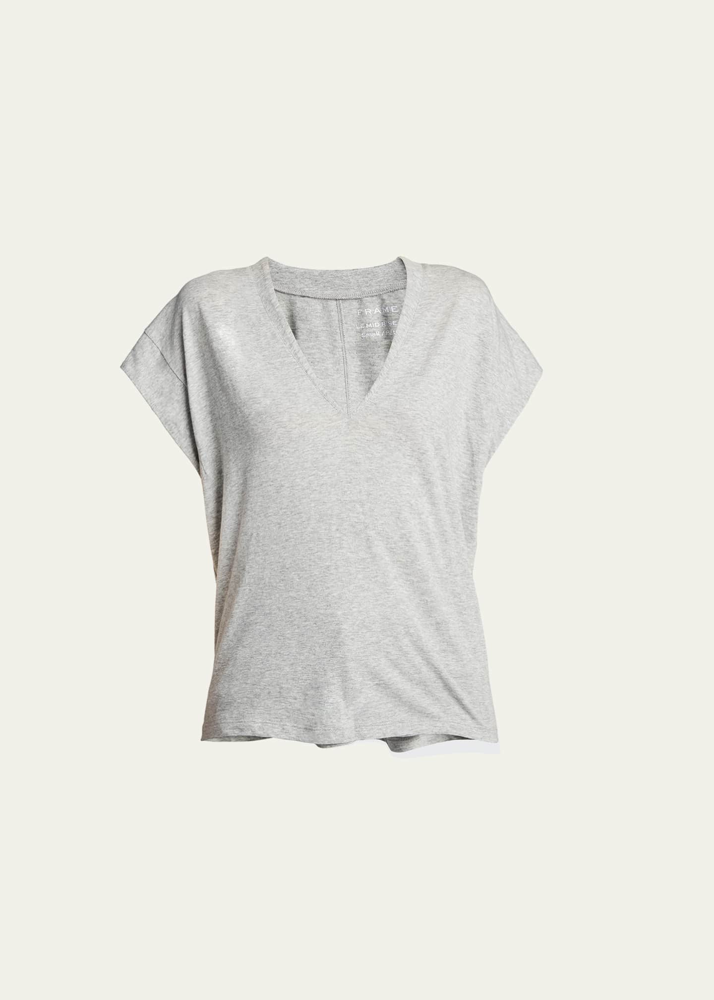 FRAME Le Mid Rise V-Neck Tee Image 1 of 5