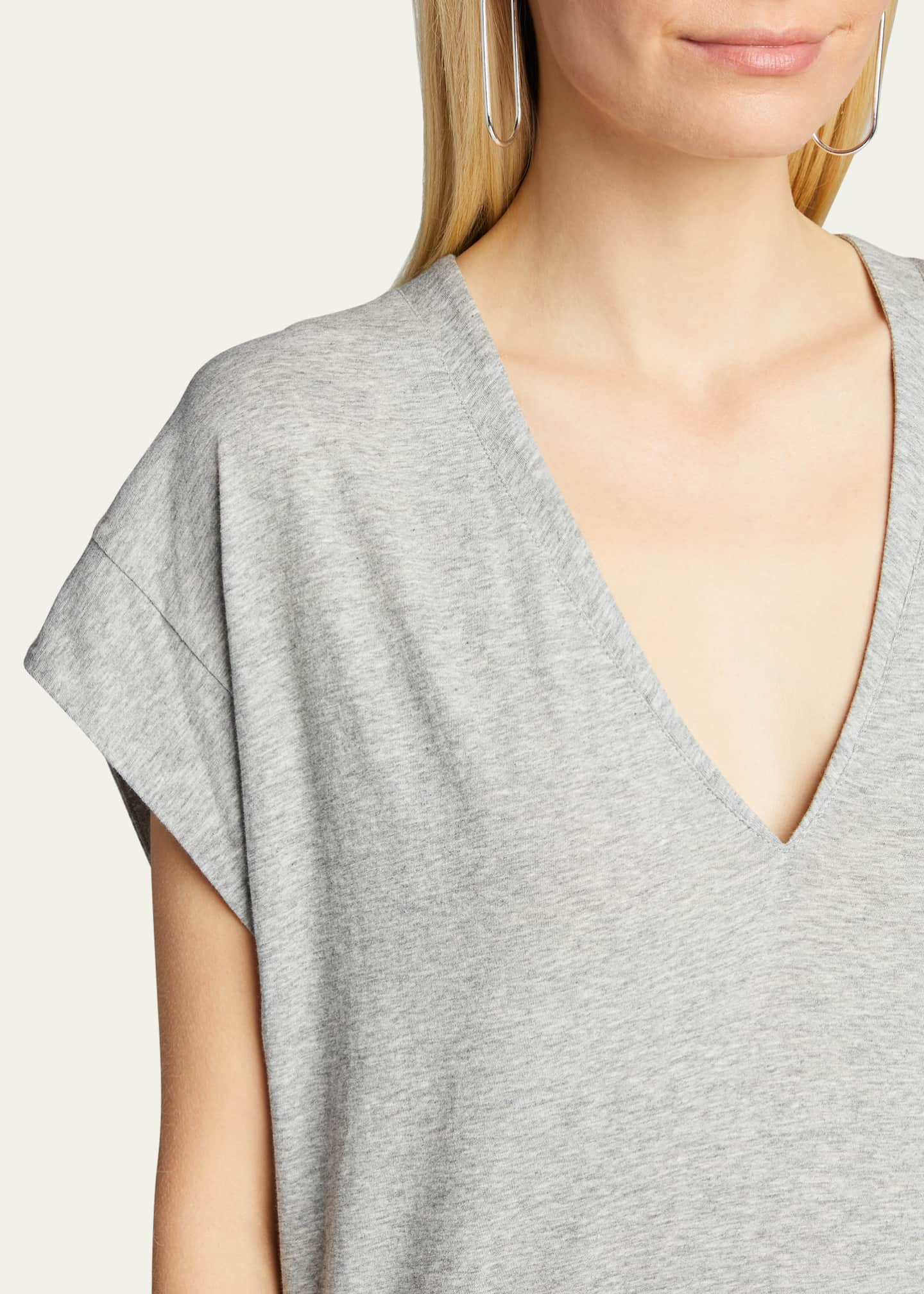 FRAME Le Mid Rise V-Neck Tee Image 5 of 5