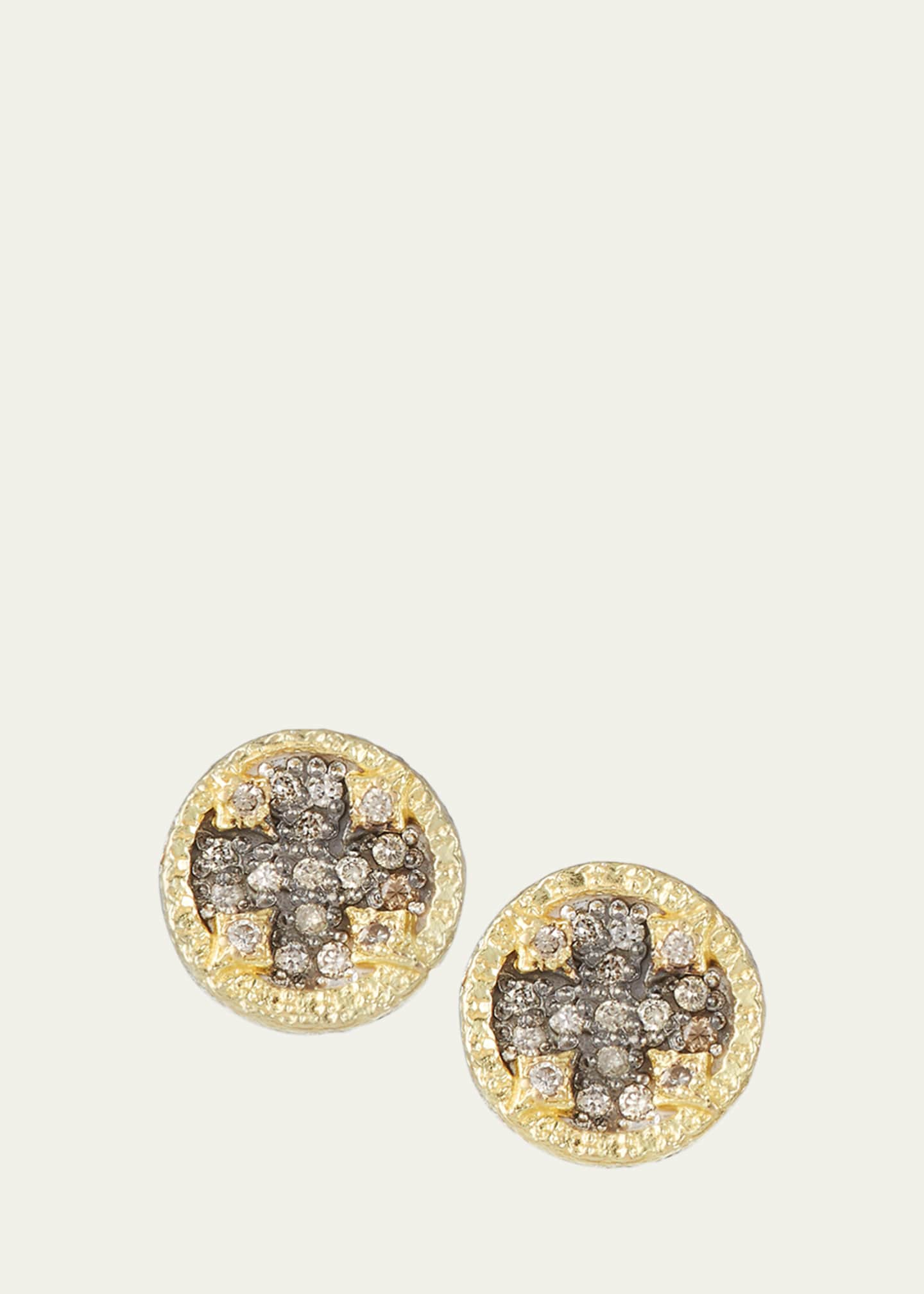 Armenta Old World Diamond Pave Stud Earrings w/ 18k Gold Image 1 of 2