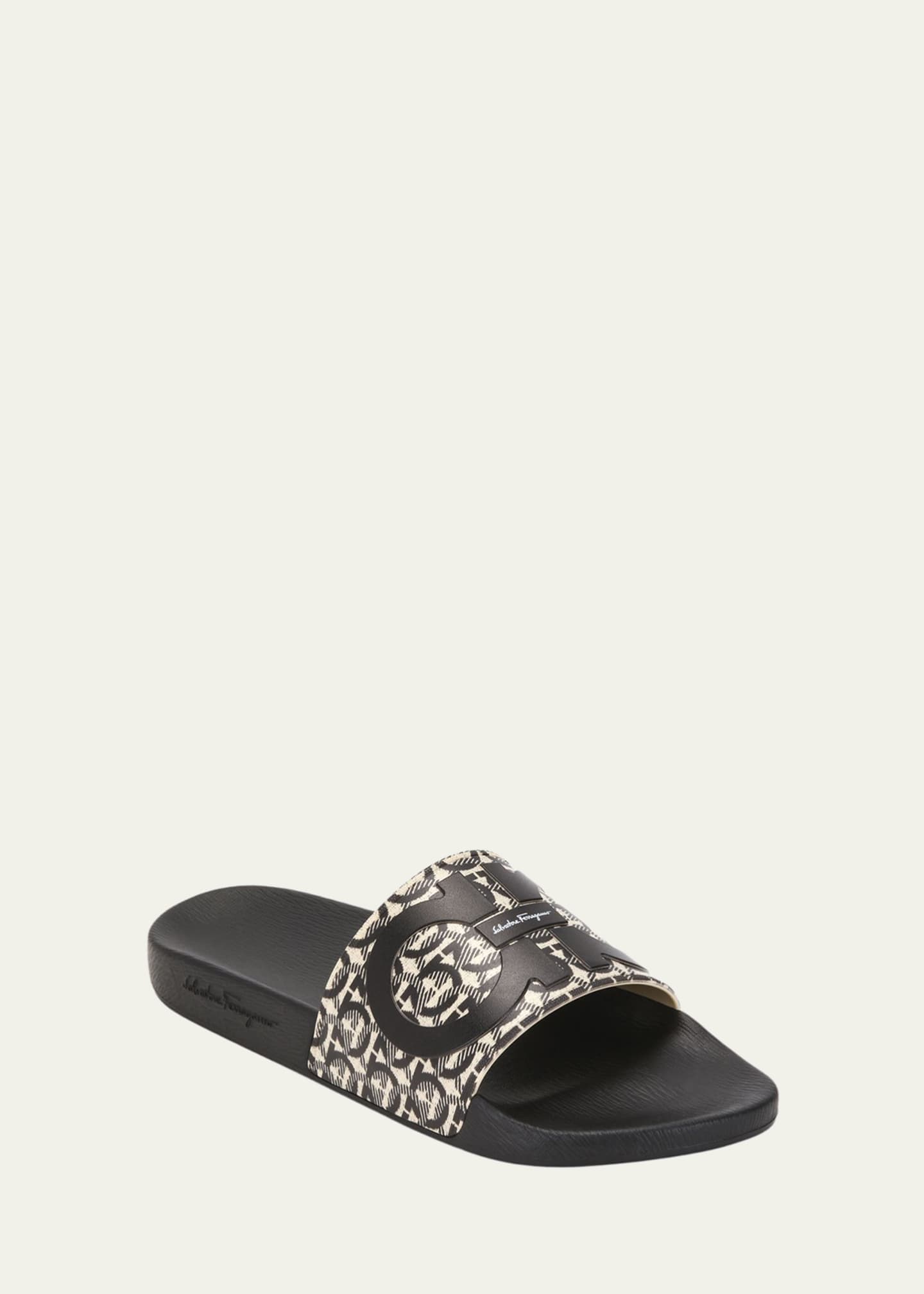 Ferragamo Men's Groove 6 Gancini Slide Sandals - Bergdorf Goodman