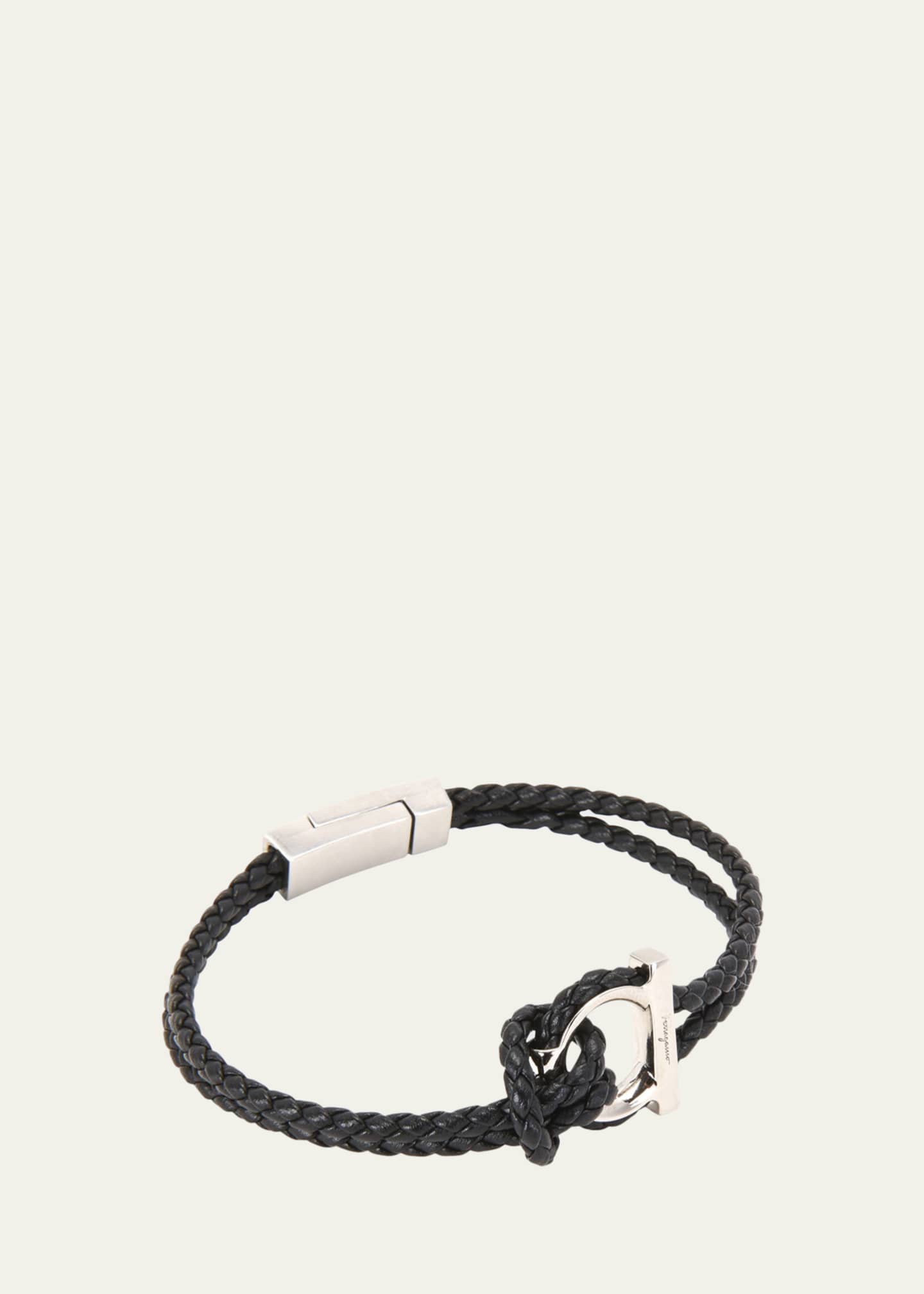 Ferragamo Men s Gancio Braided Leather Rope Bracelet Bergdorf