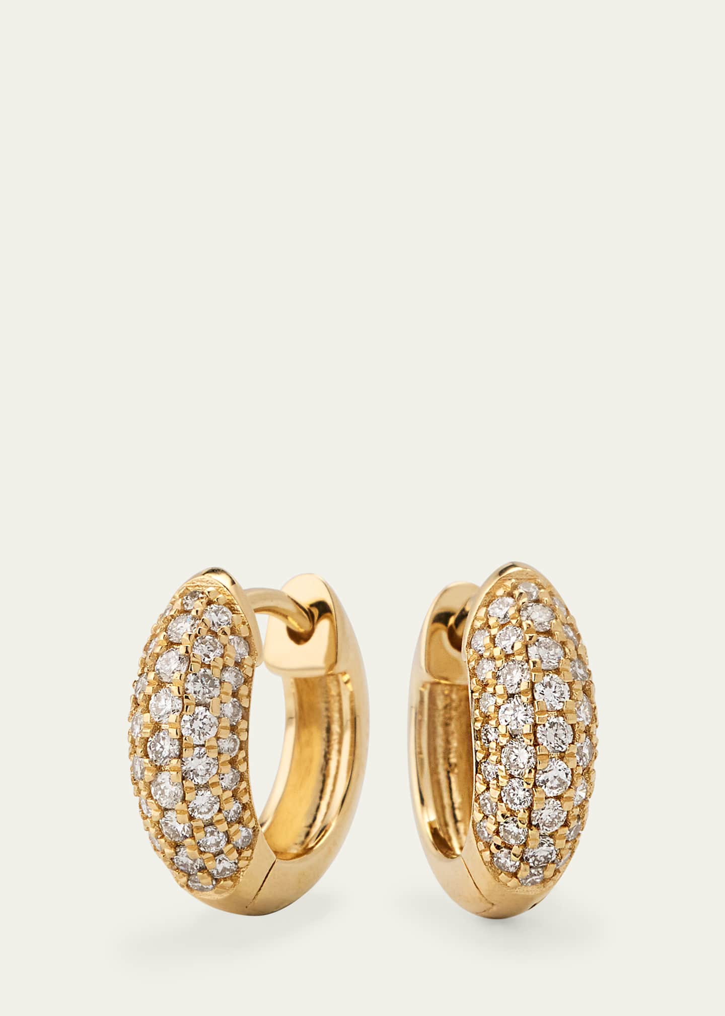 Sydney Evan 14k Puffy Diamond Huggie Hoop Earrings Image 3 of 4