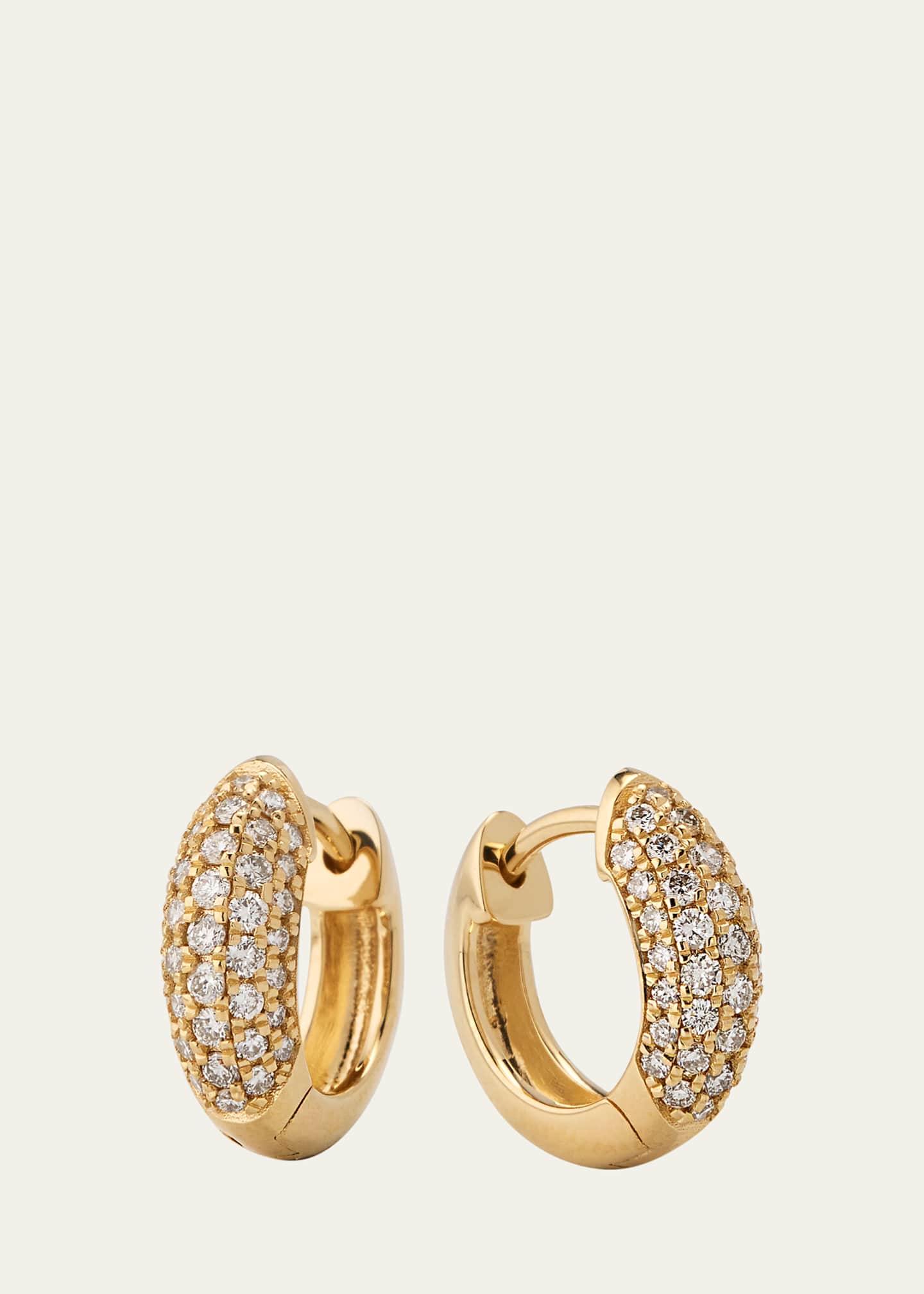 Sydney Evan 14k Puffy Diamond Huggie Hoop Earrings Image 1 of 4