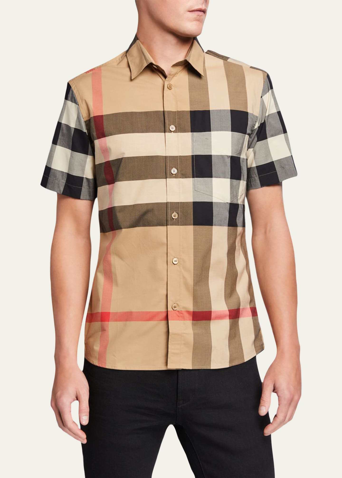 Short sleeve sale burberry shirt mens