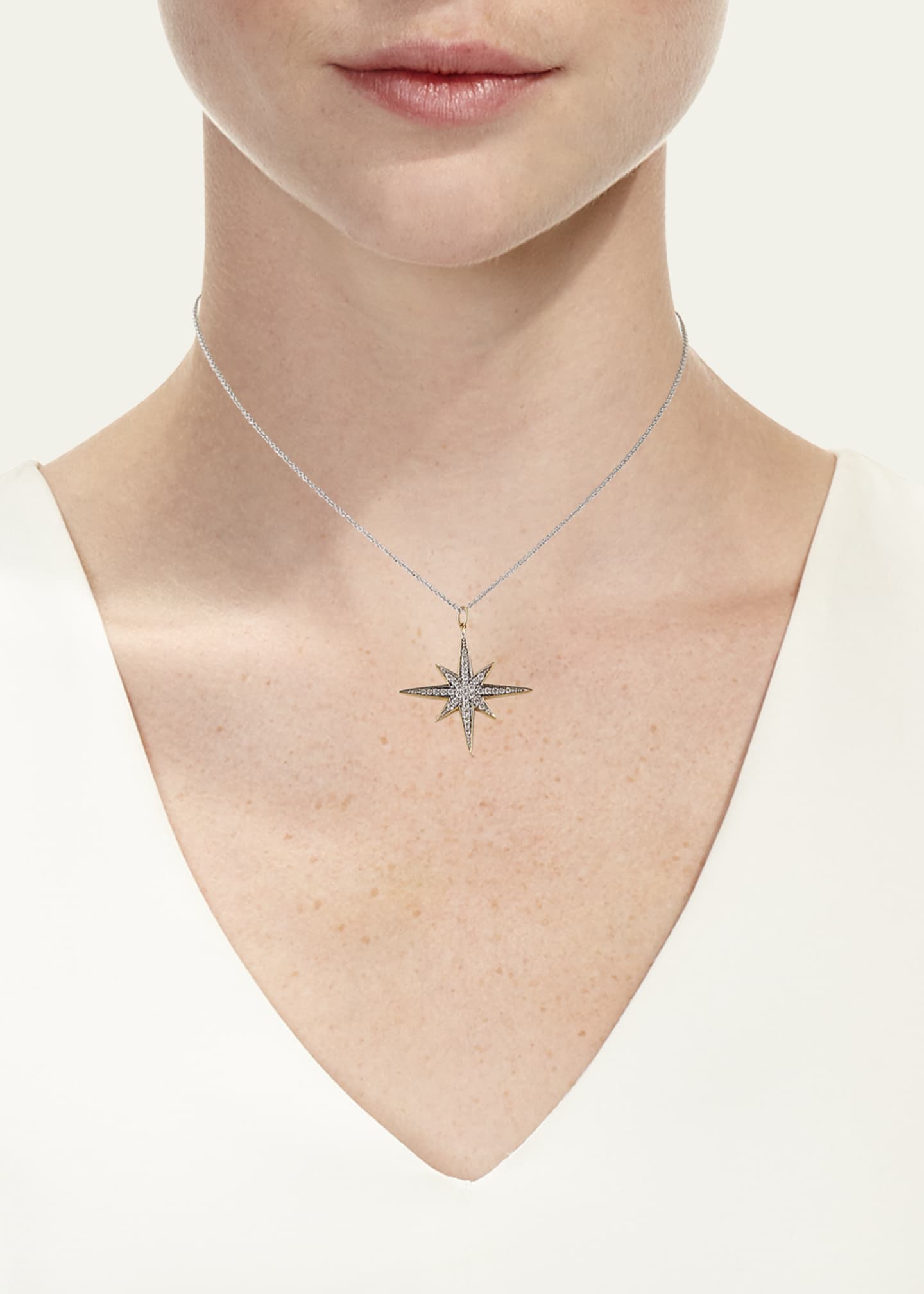 Sydney Evan 14k Diamond Starburst Pendant Necklace Image 2 of 2