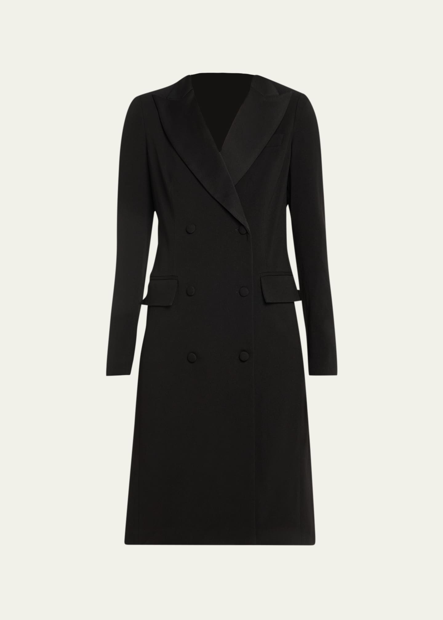 Rickie Freeman for Teri Jon Double-Breasted Tuxedo Coat Dress ...