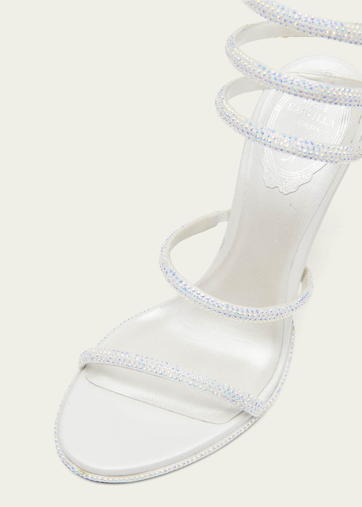 Rene Caovilla Shimmery Crystal Satin Snake Sandals - Bergdorf Goodman