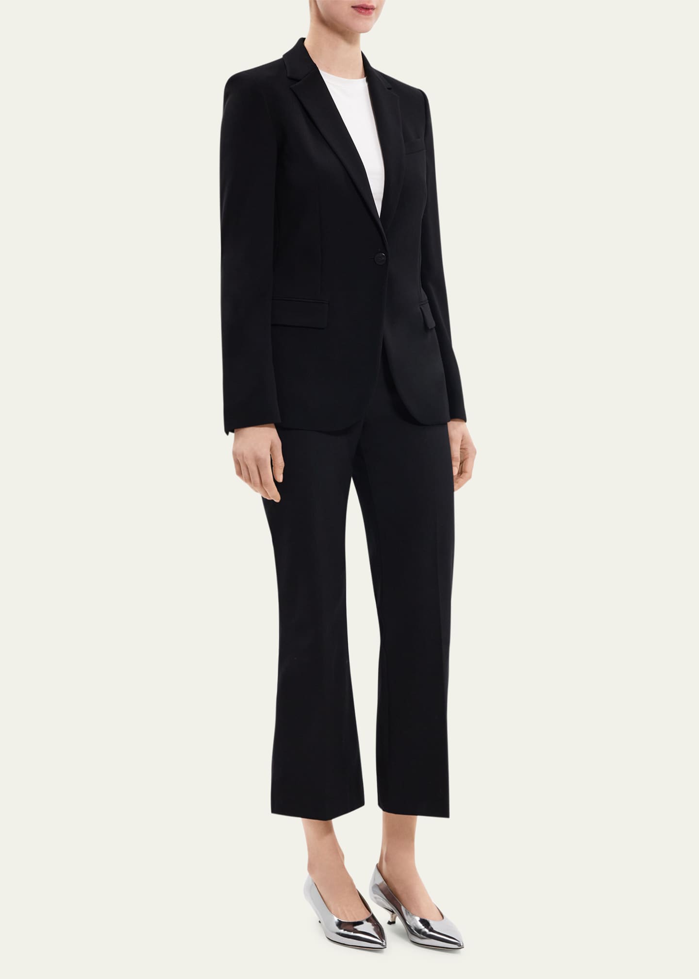 Theory Admiral Crepe One-Button Staple Blazer