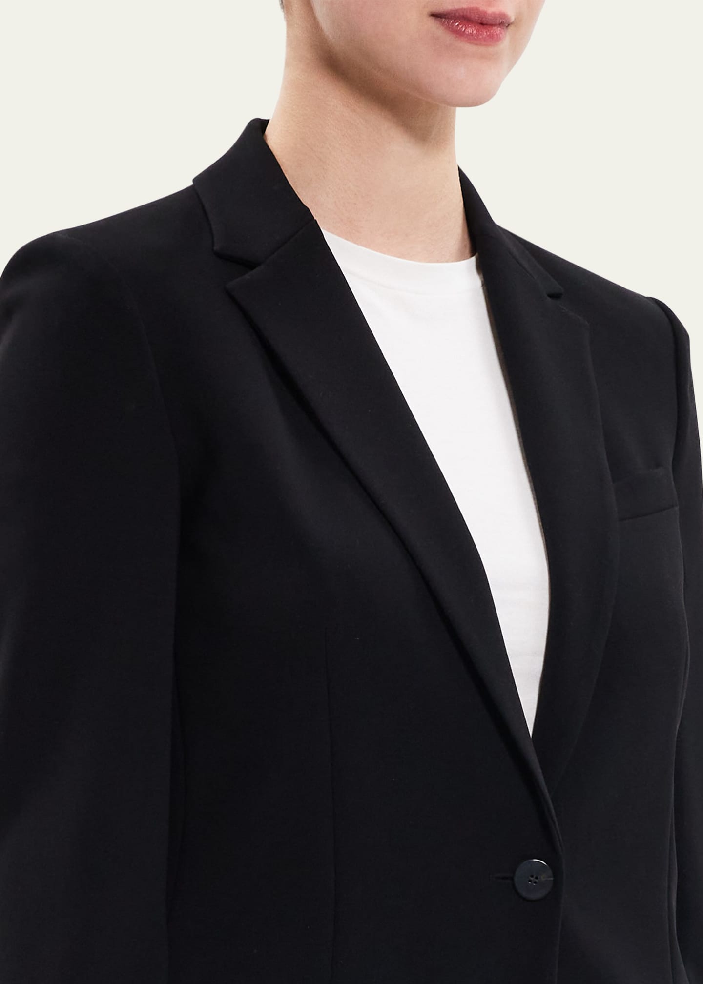 Theory Admiral Crepe One-Button Staple Blazer