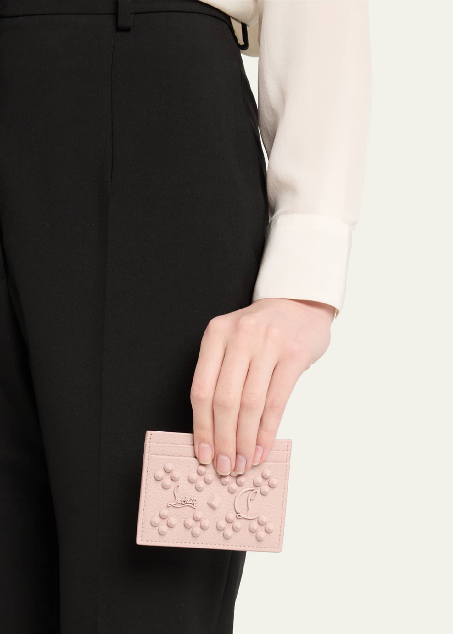 Christian Louboutin Kios Card Case in Leather with Loubinthesky Spikes Image 2 of 4