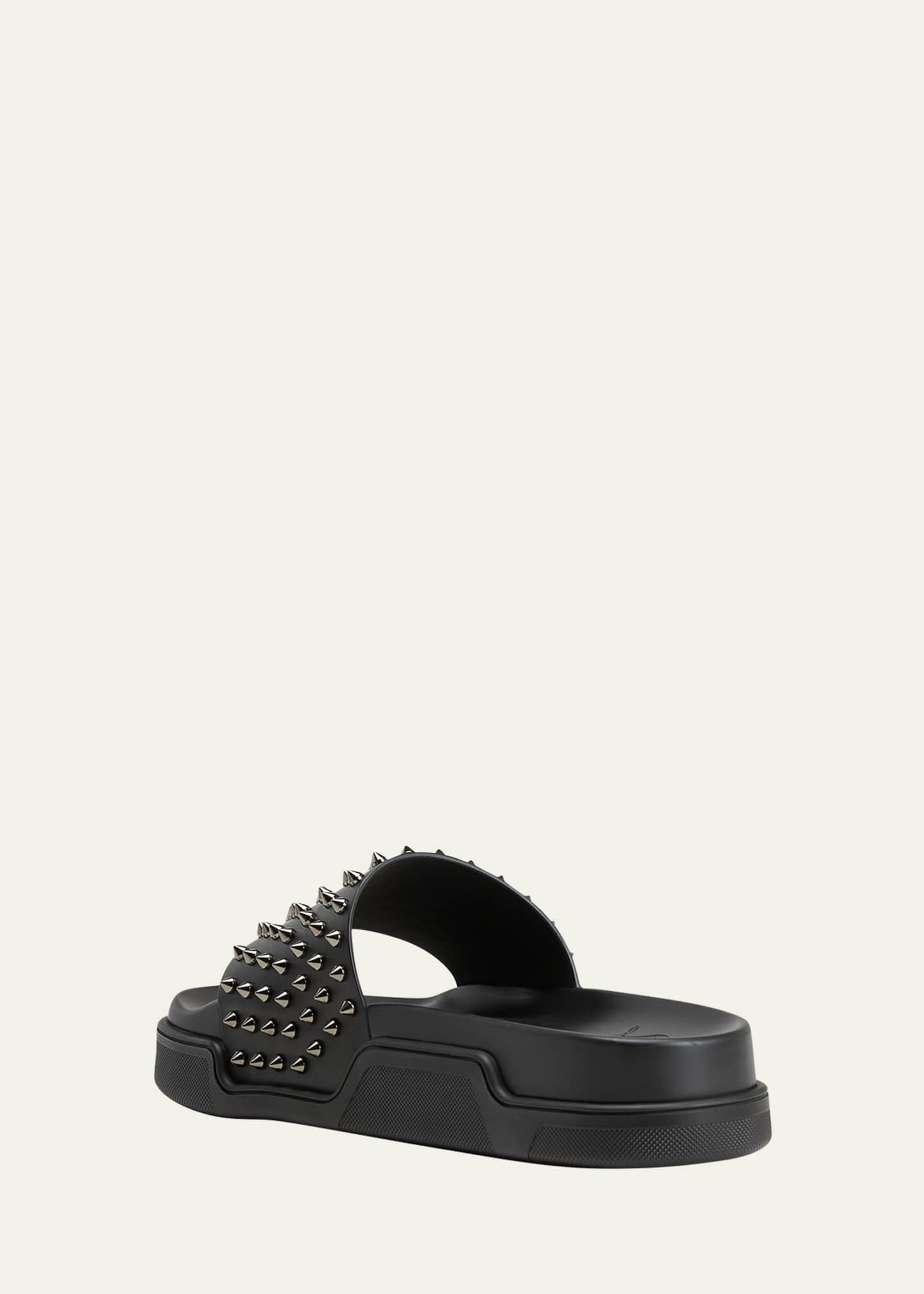 Christian Louboutin Men's Pool Fun Spiked Leather Slide Sandals ...