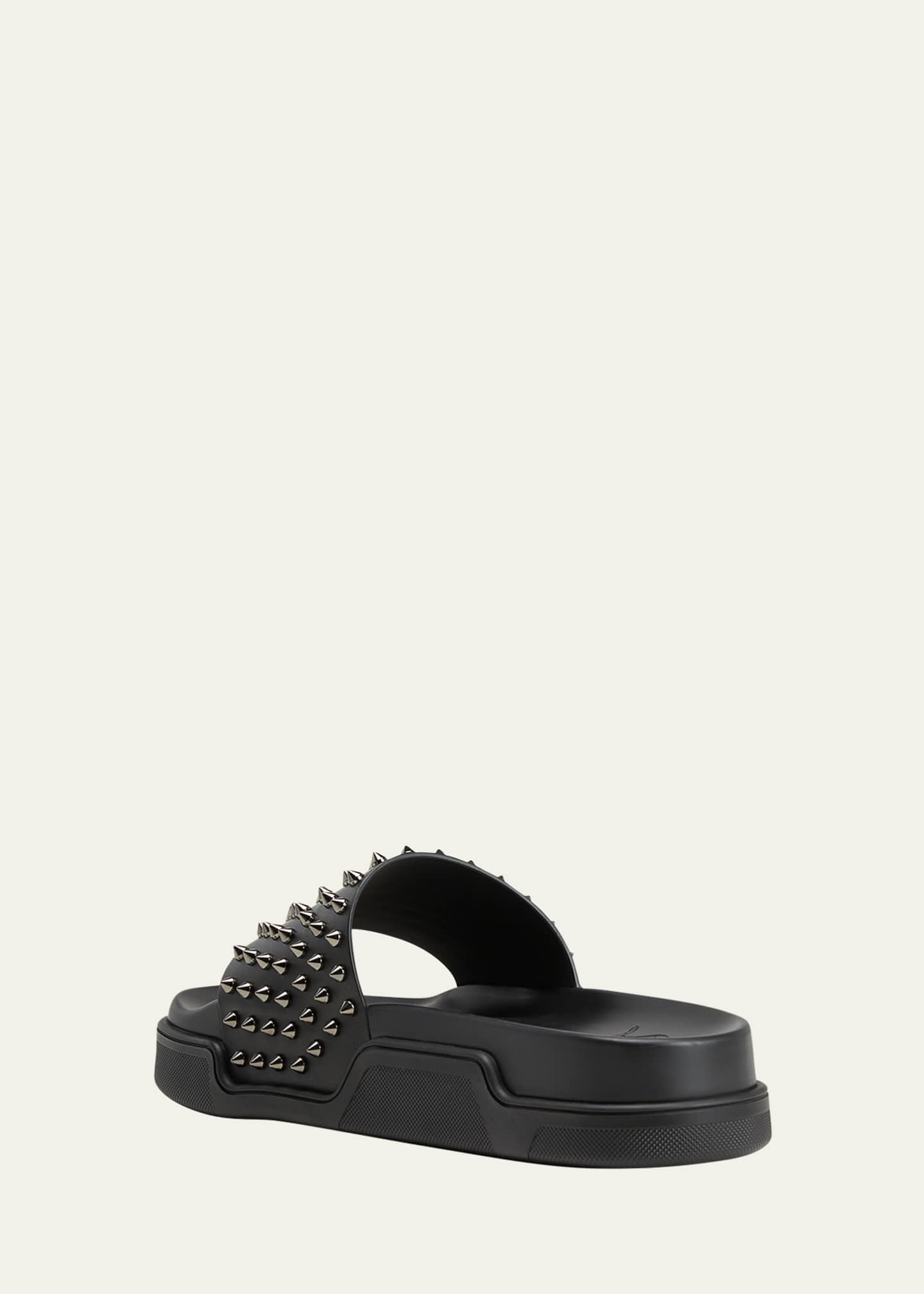 Black spiked slides sales