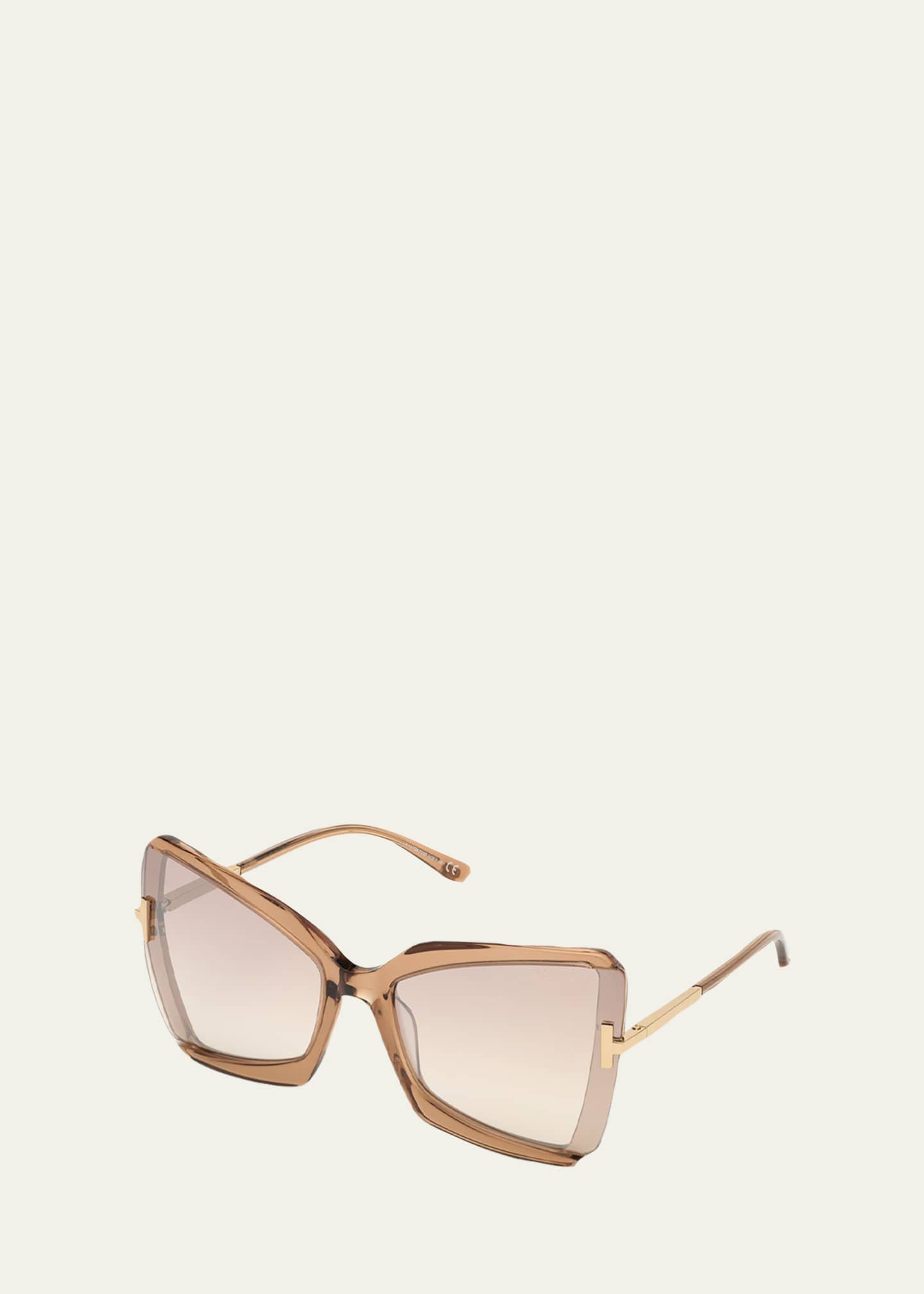 TOM FORD Gia Semi Rimless Butterfly Sunglasses