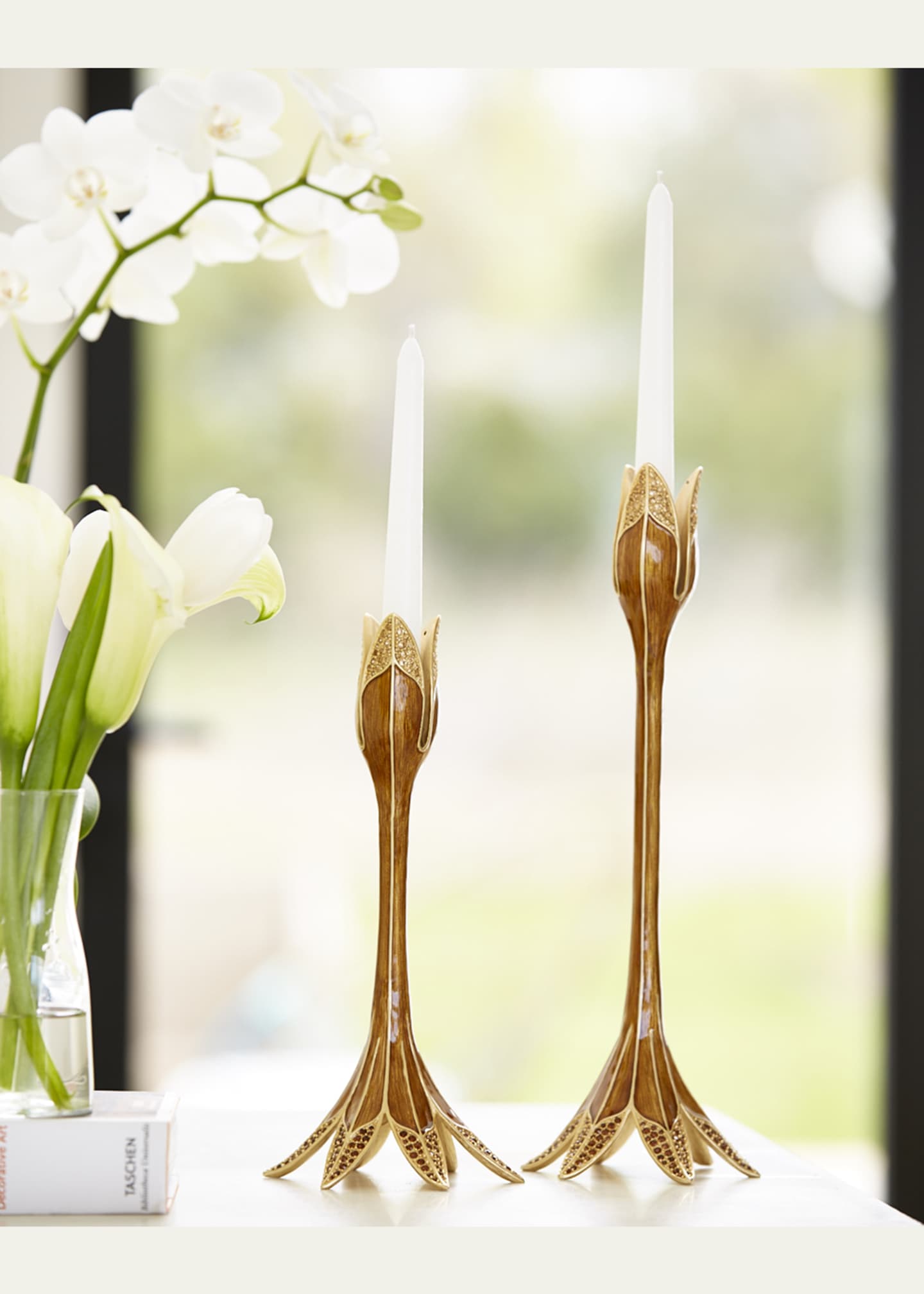 Jay Strongwater Tulip Tall Candlestick Holder Image 2 of 2