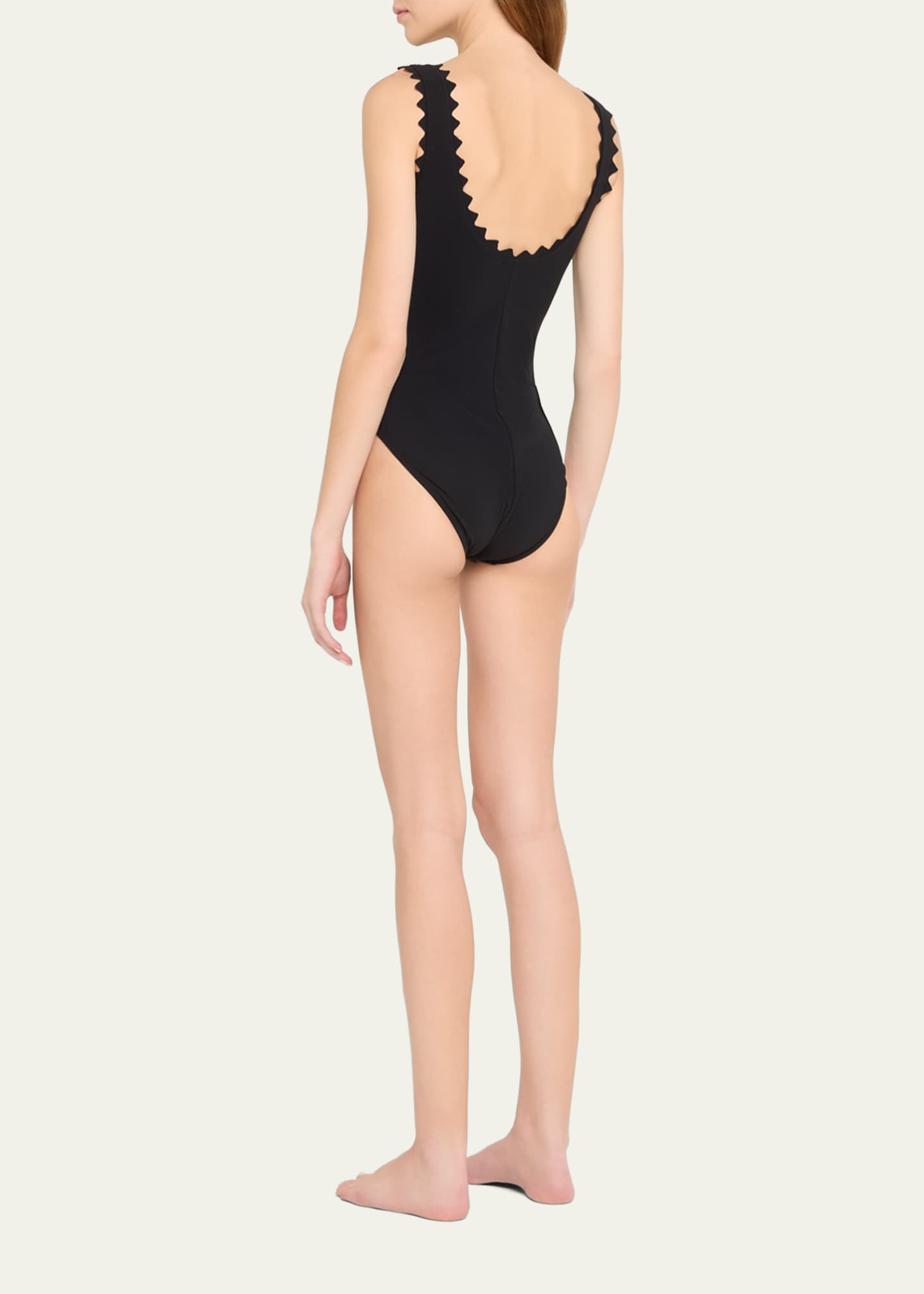 Karla Colletto Ines Round-Neck Silent Underwire Tank Swimsuit with High Back Image 3 of 5