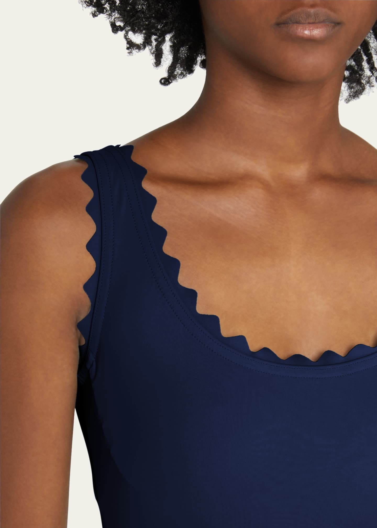 Karla Colletto Ines Round-Neck Silent Underwire Tank Swimsuit with High Back Image 4 of 5