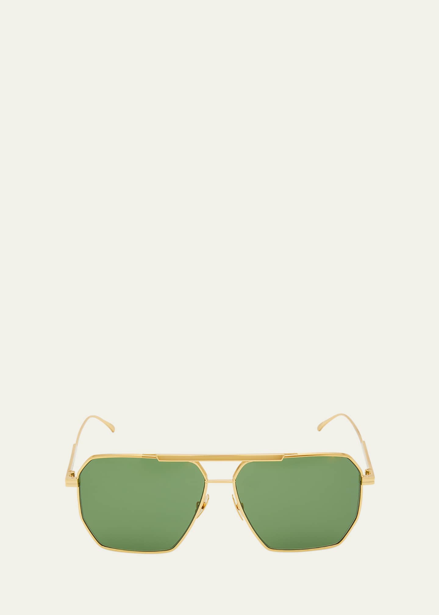 Gold Aviator metal sunglasses, Bottega Veneta