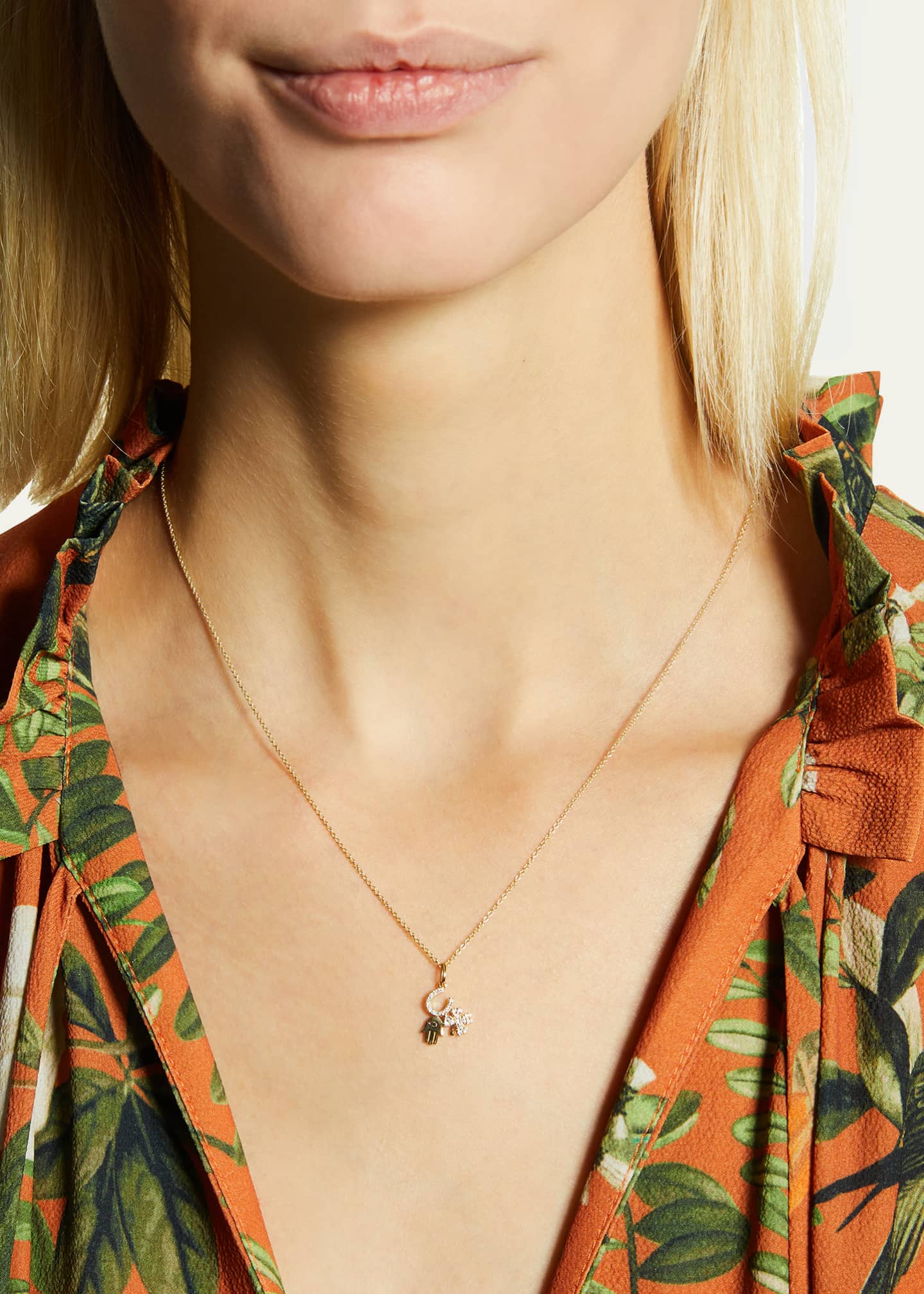 Sydney Evan 14k Diamond Luck & Protection Trio Necklace Image 2 of 4