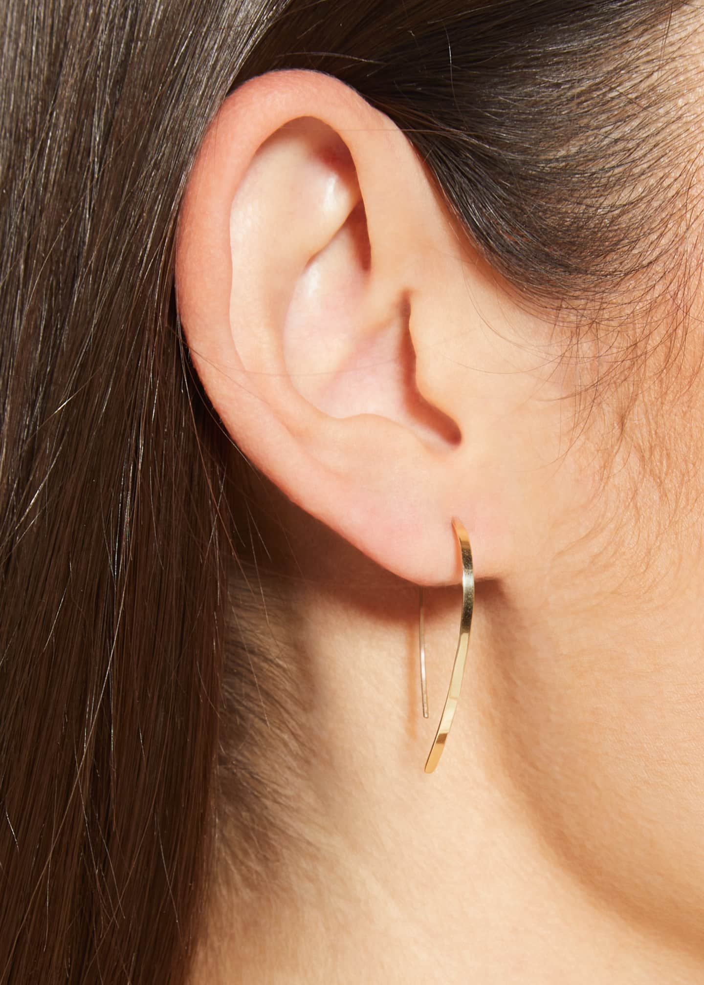 Lana 14k Mini Flat Hooked on Hoop Earrings Image 2 of 4