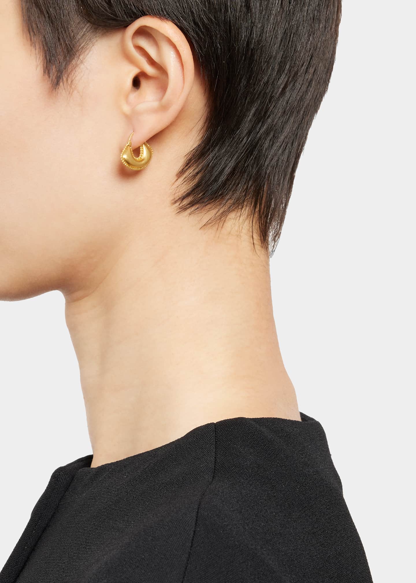 Prounis Jewelry Small Granulated Boat Shaped Earrings Image 2 of 4