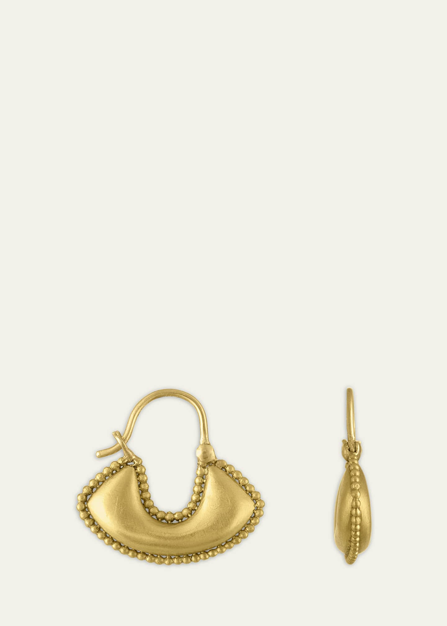 Prounis Jewelry Small Granulated Boat Shaped Earrings Image 4 of 4