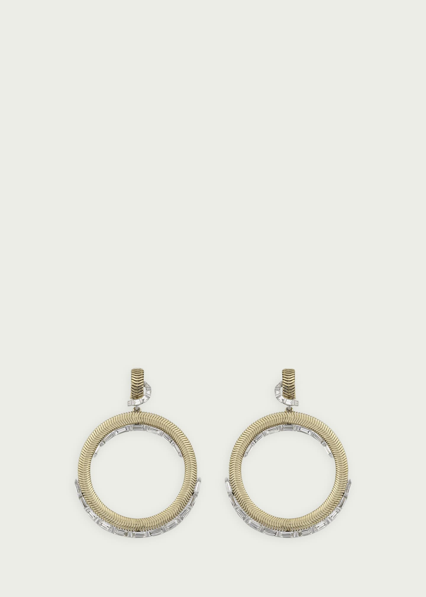 Nikos Koulis Feelings 18k Diamond-Trim Hoop-Drop Earrings