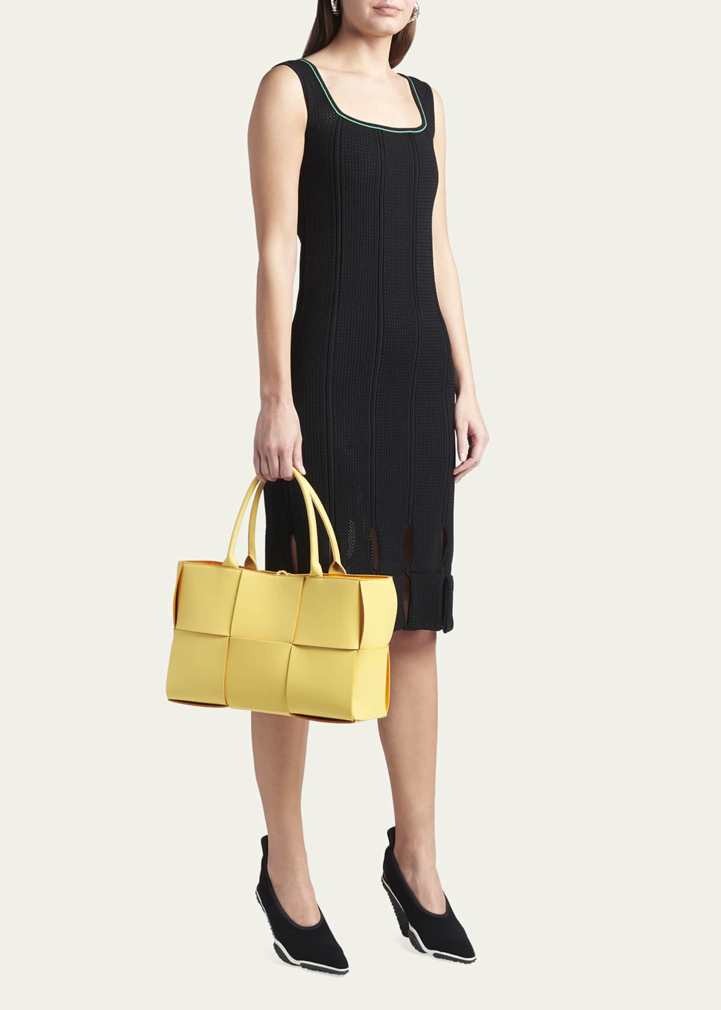 bottega veneta arco woven east west tote bag