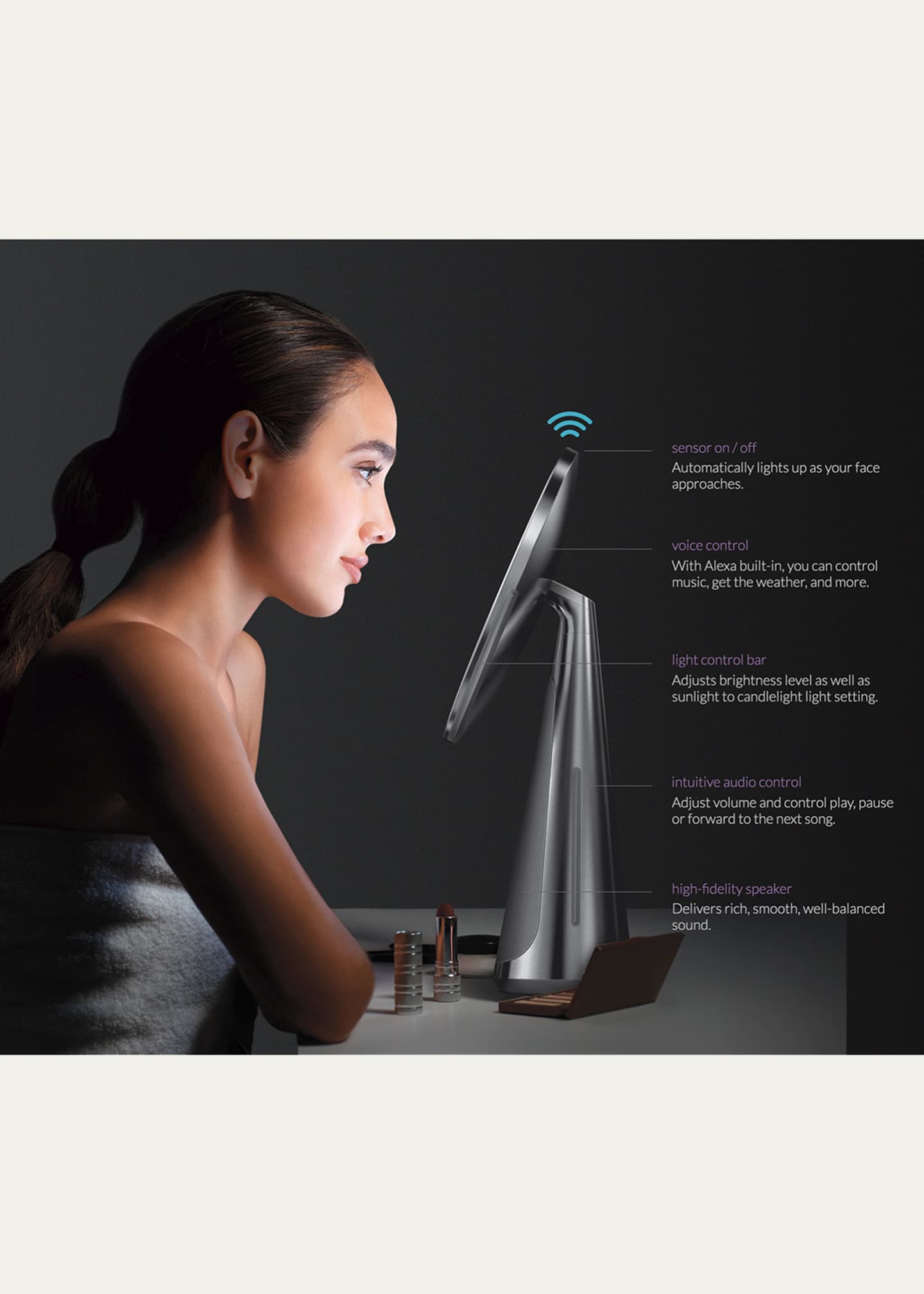 simplehuman Sensor Mirror HiFi, Brushed Steel Bergdorf Goodman