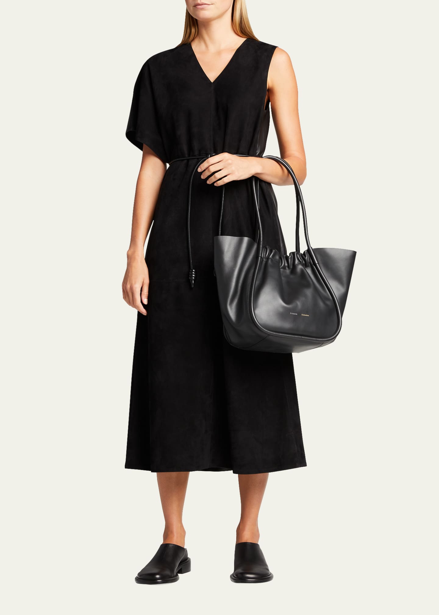 PROENZA SCHOULER Ruched large leather tote bag