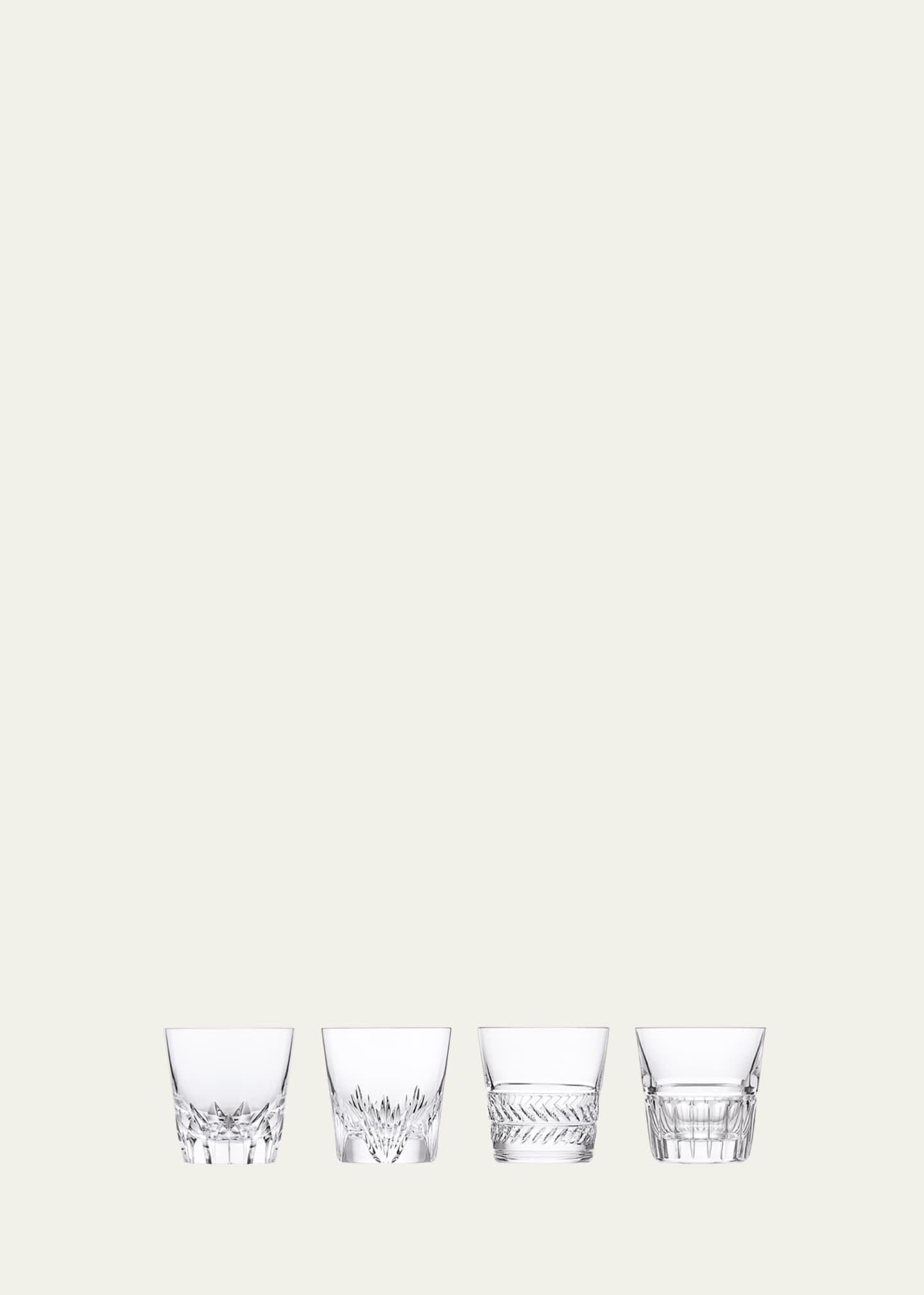 Saint Louis Crystal Versailles King Louis Double Old Fashioned Glasses, Set of 4