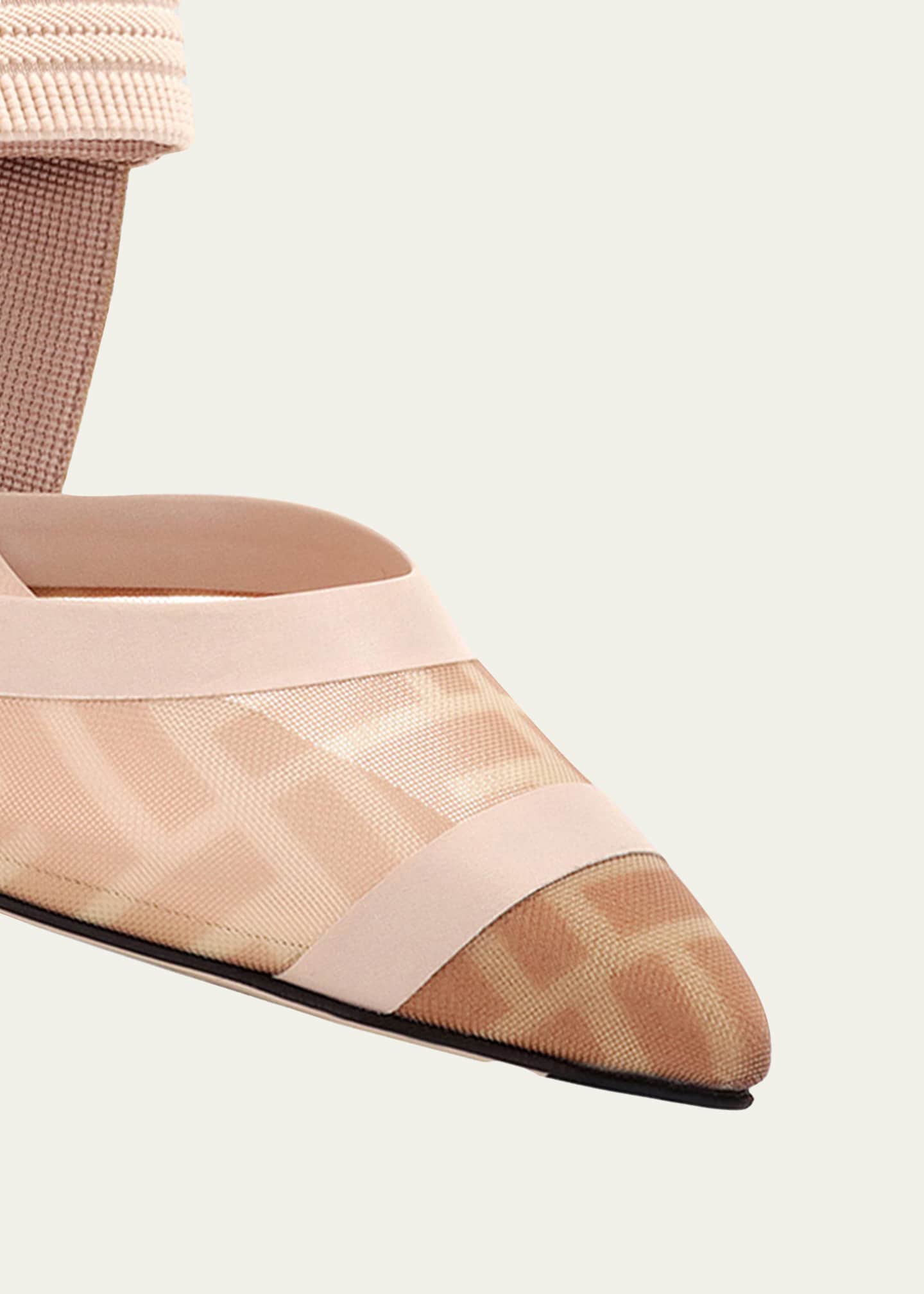 Fendi Colibri 85mm FF Mesh Slingback High-Heel Pumps Image 3 of 3