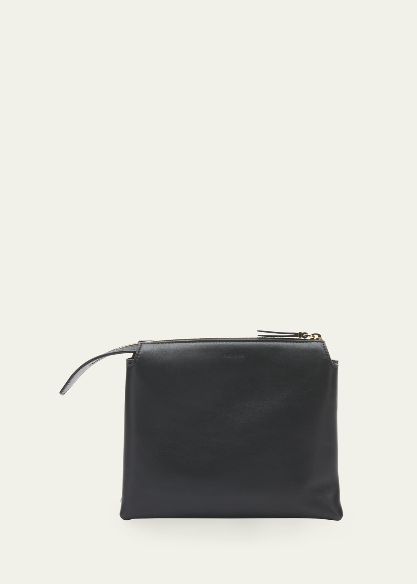 The Row - Nu Mini Twin Black Leather Crossbody Bag