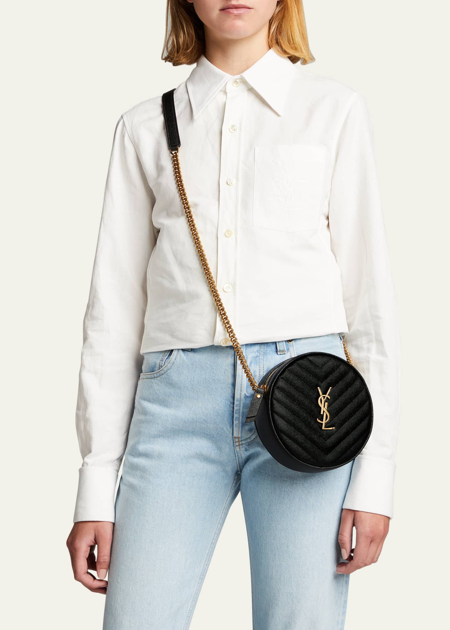 ysl round camera bag outfit