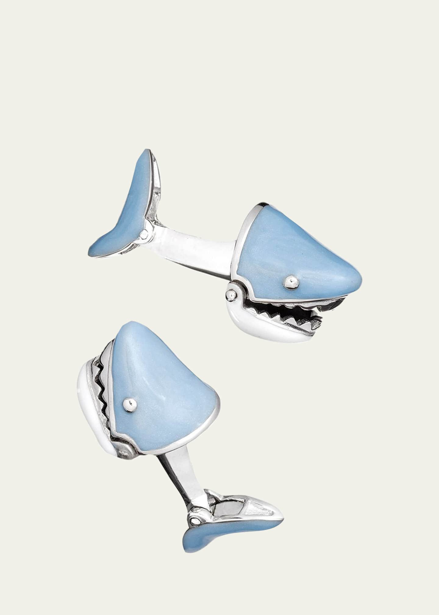 Jan Leslie Movable Shark Face Cuff Links