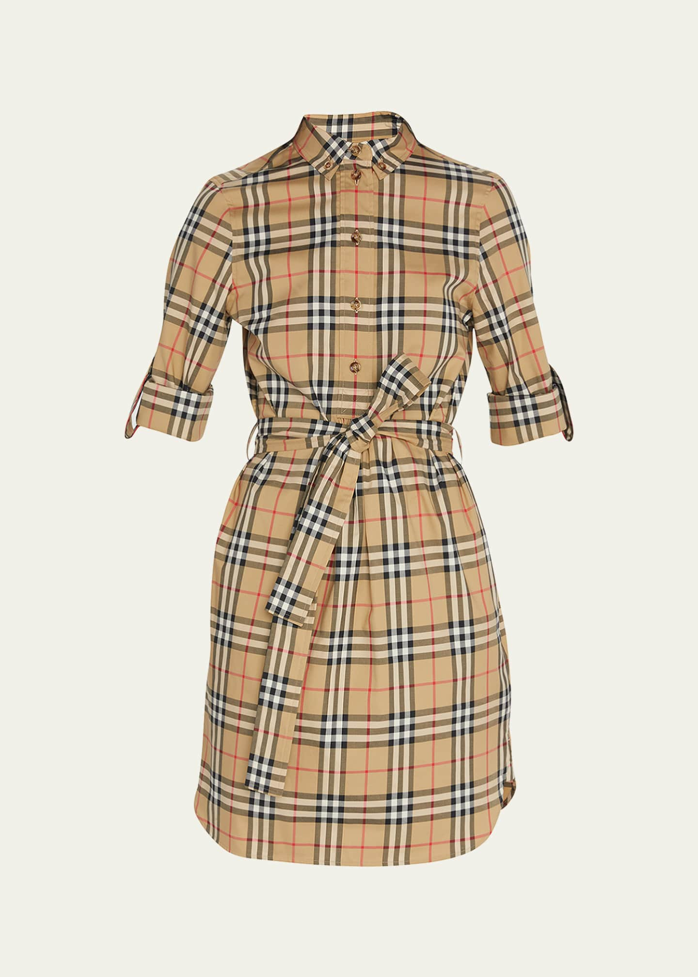 Burberry Giovanna Vintage Checked Cotton Shirtdress   Bergdorf Goodman